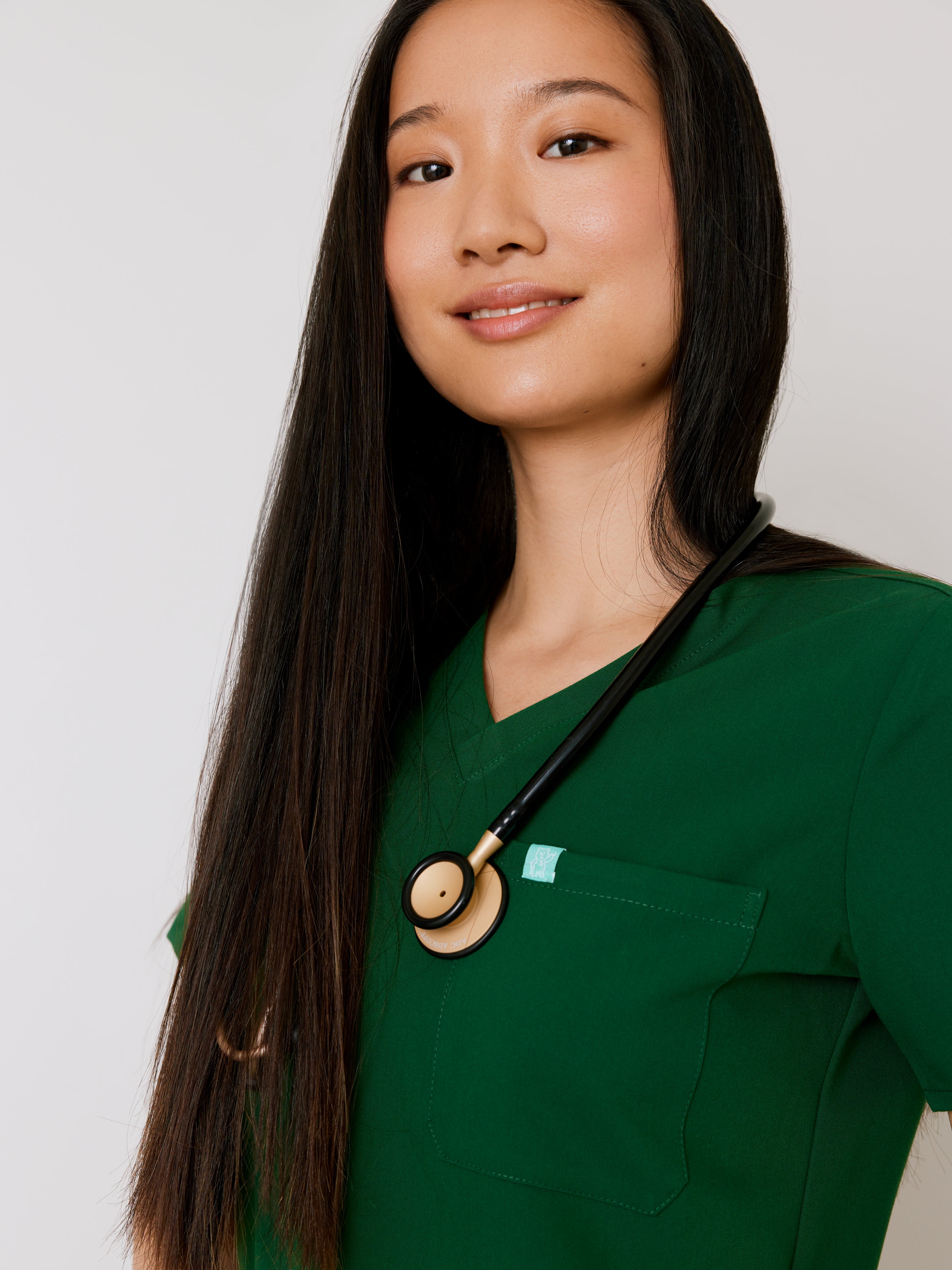 GABRIELLE RE-GARDE™ - EDEN GREEN - One Pocket Scrub Top - SILVADUR™ - Final Sale