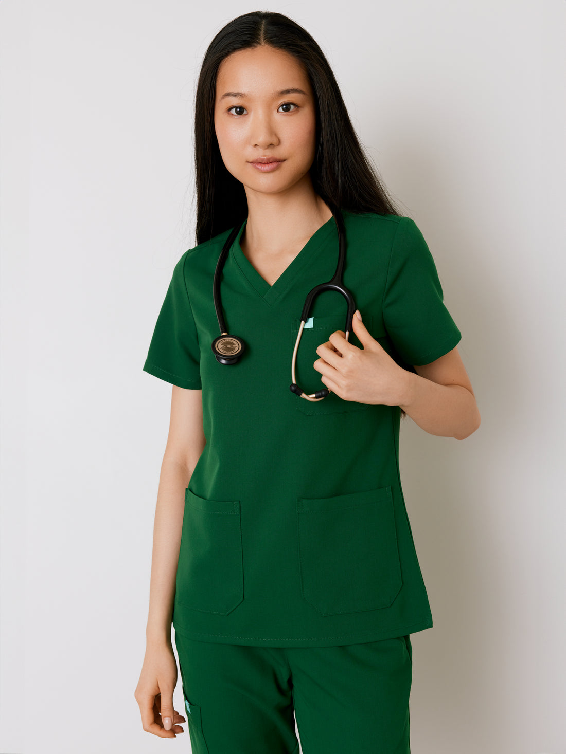 CHLOE RE-GARDE™ - EDEN GREEN - Three Pockets Scrub Top - SILVADUR™ - Final Sale
