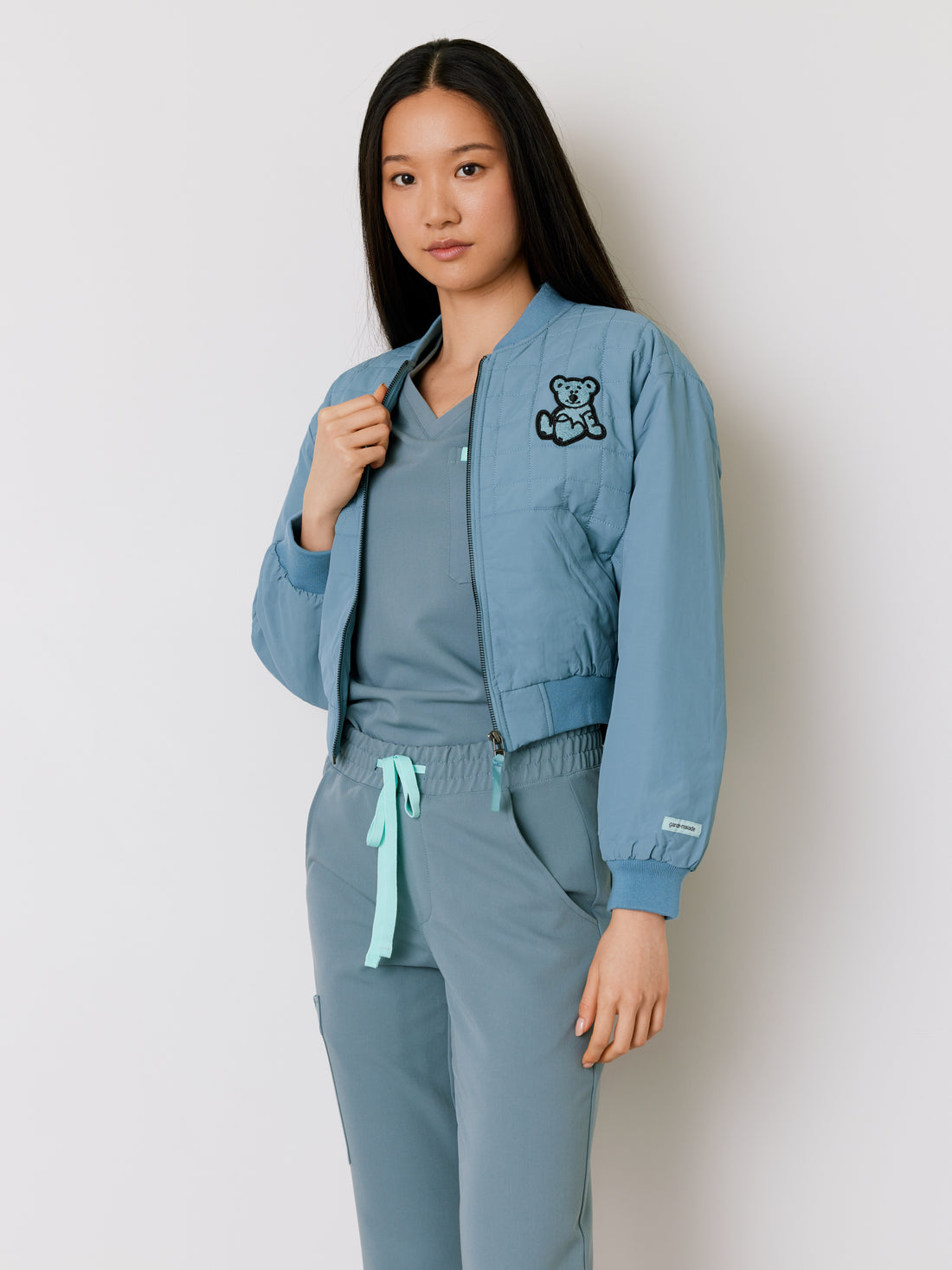 Bomber Jacket Crop - Ocean Grey - Final Sale