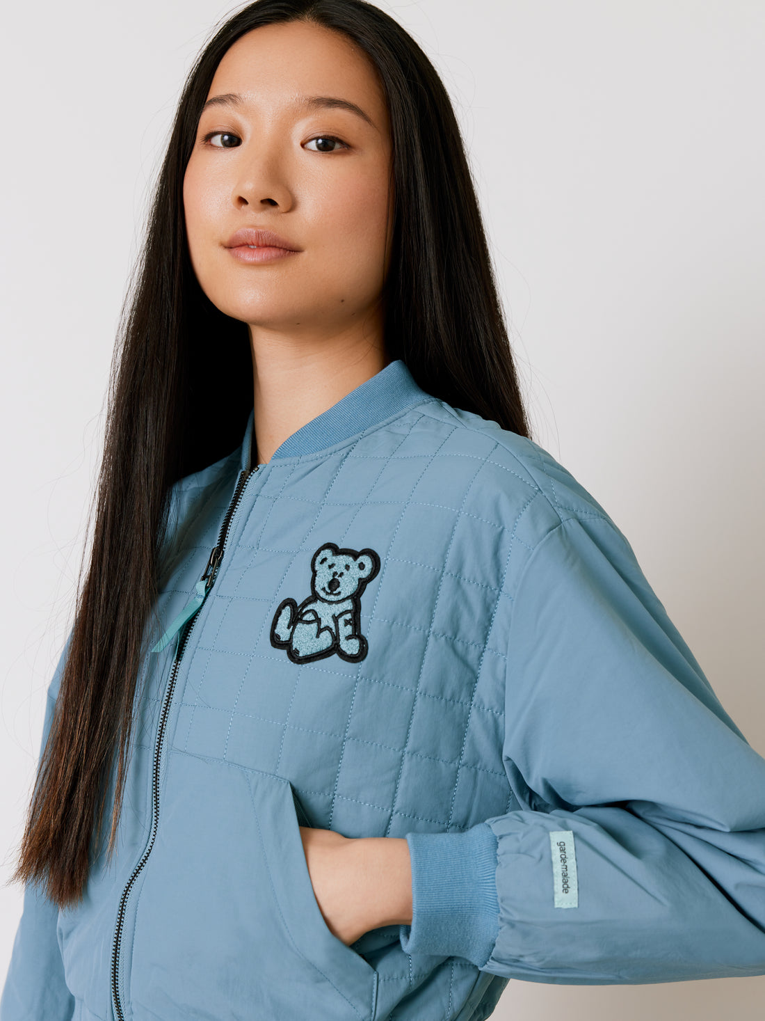 Bomber Jacket Crop - Ocean Grey - Final Sale