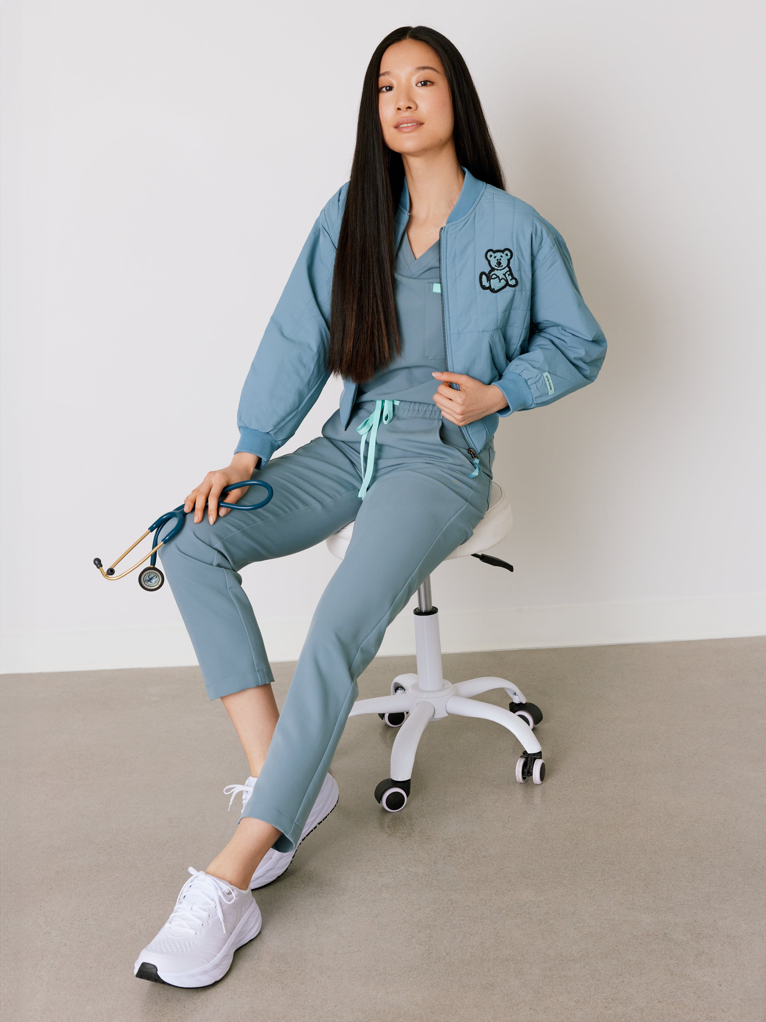 Bomber Jacket Crop - Ocean Grey - Final Sale