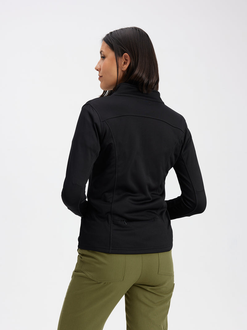 Polyester Full Zip Jacket – Noir – Garde-Malade Embroidery||Veste Polyester Full Zip – Noir – Broderie Garde-Malade