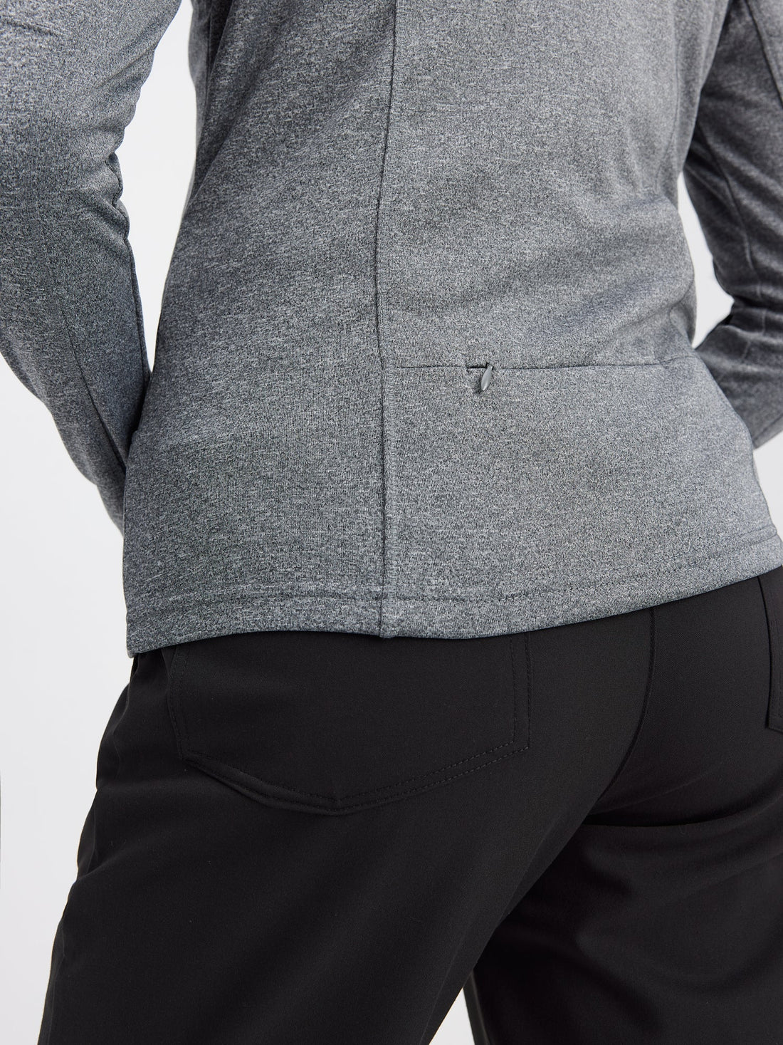 Polyester Full Zip Jacket – Grey Heather – Garde-Malade Embroidery – Final Sale