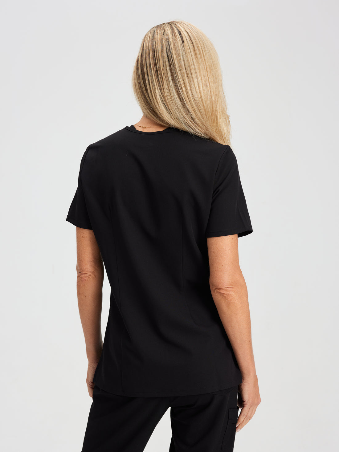 GABRIELLE RE-GARDE™ - BLACK - One Pocket Scrub Top - SILVADUR™