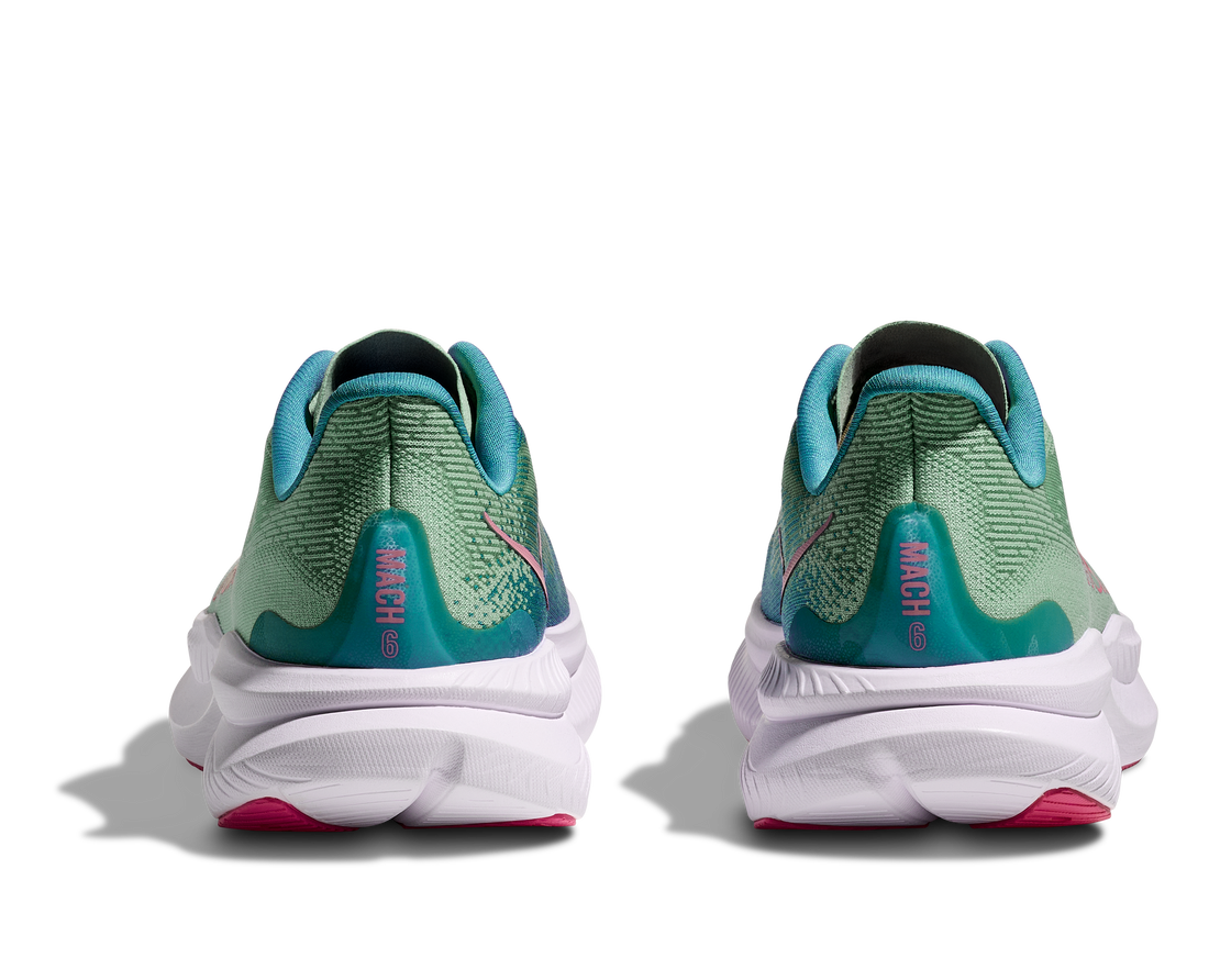 Femmes Hoka Mach 6 Jadeite / Alpine Blue