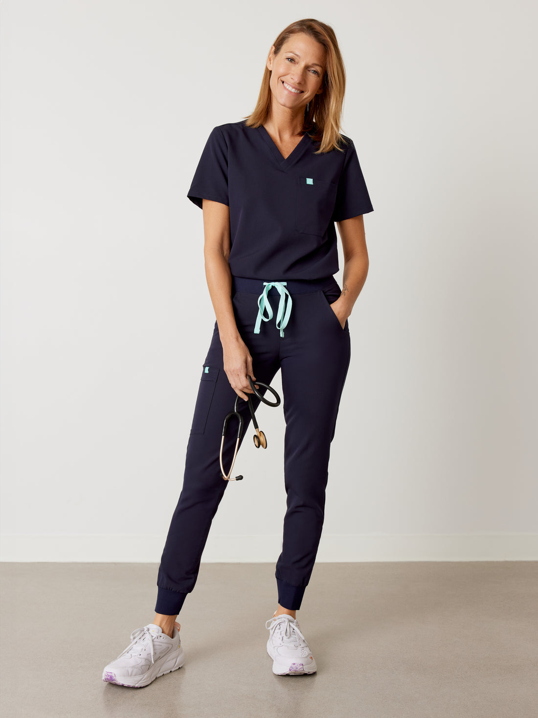 DEMI RE-GARDE™ - NAVY - Jogger Scrub Pants - SILVADUR™