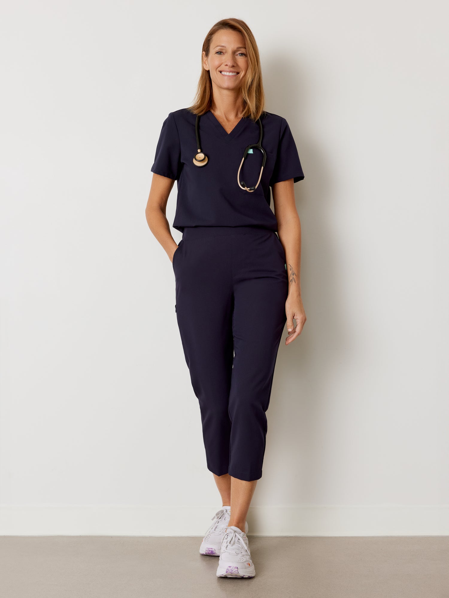 EVA RE-GARDE™ - NAVY - 7/8 Scrub Pants - SILVADUR™ - Final Sale