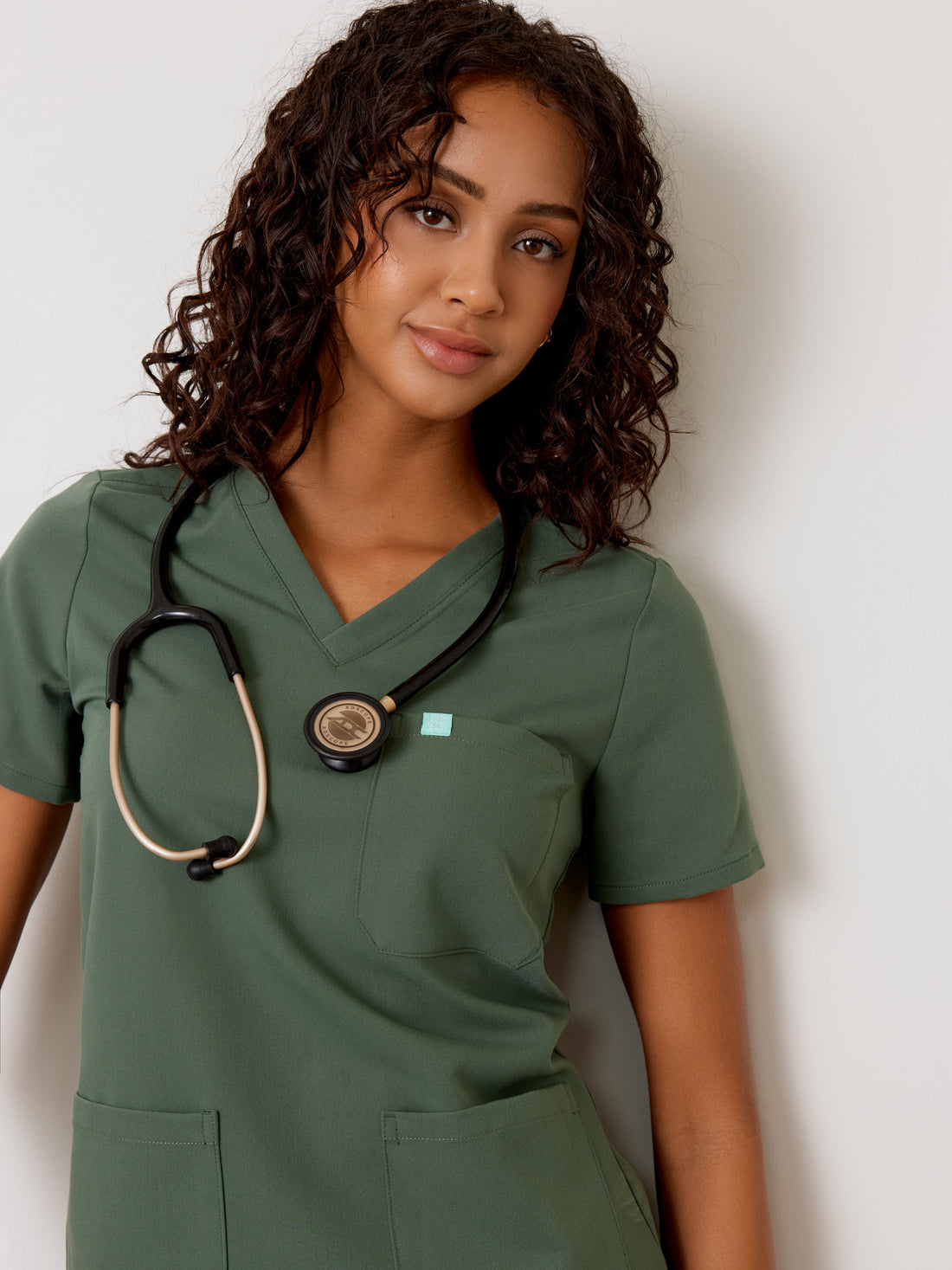 CHLOE RE-GARDE™ - EUCALYPTUS - Three Pockets Scrub Top - SILVADUR™ - Final Sale