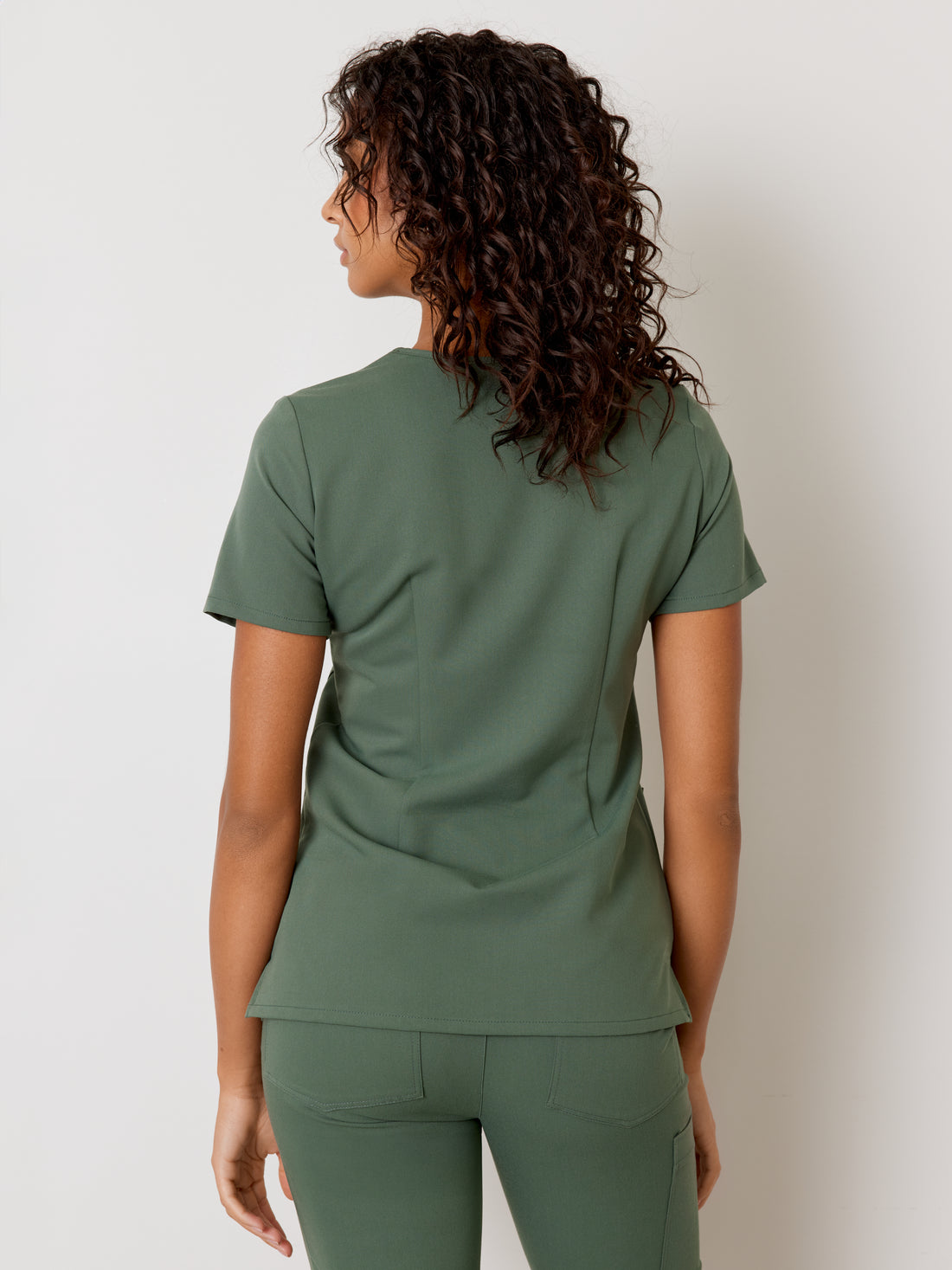 CHLOE RE-GARDE™ - EUCALYPTUS - Three Pockets Scrub Top - SILVADUR™ - Final Sale