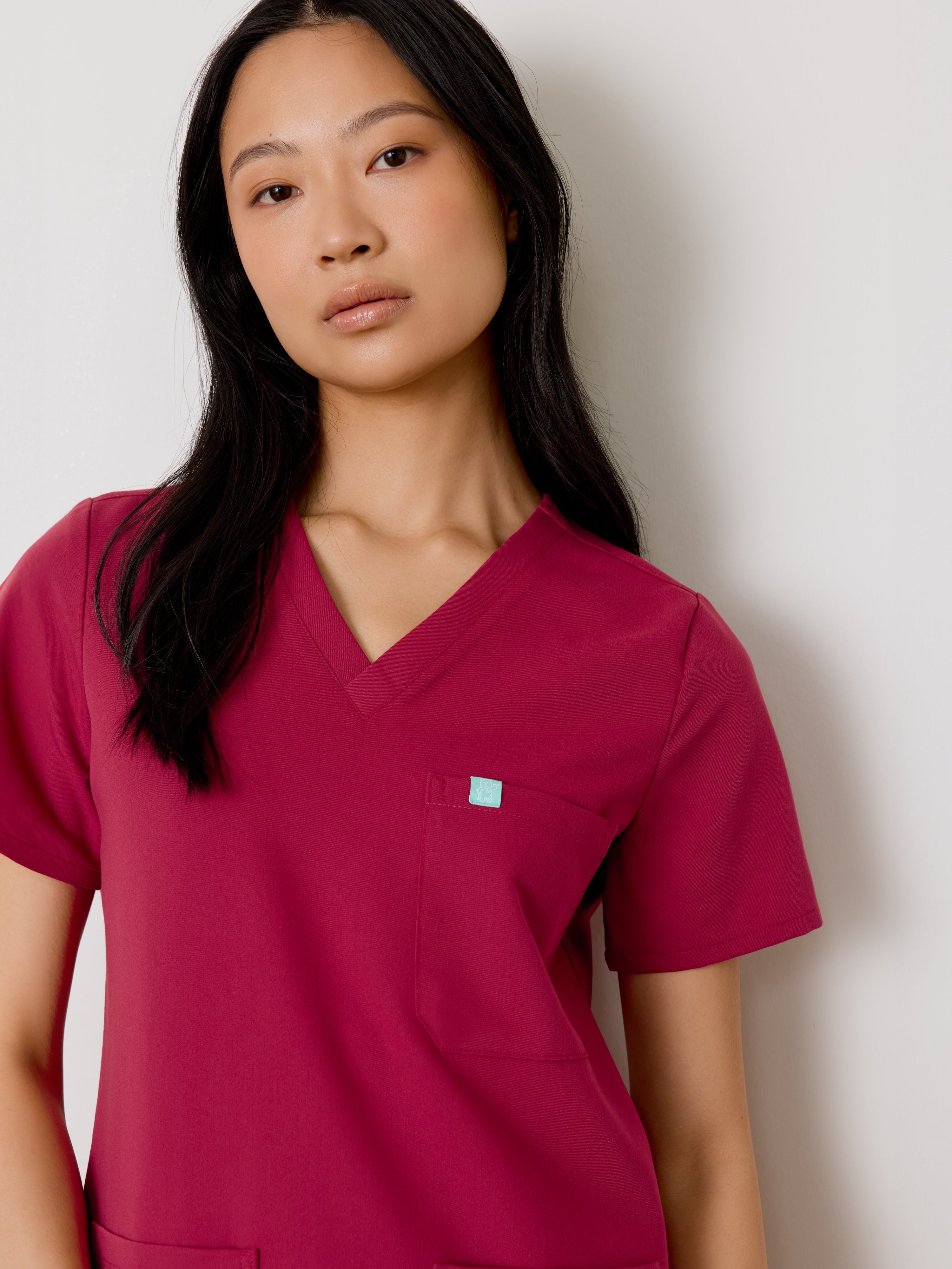 CHLOE RE-GARDE™ - WILD BERRY - Three Pockets Scrub Top - SILVADUR™ - Final Sale