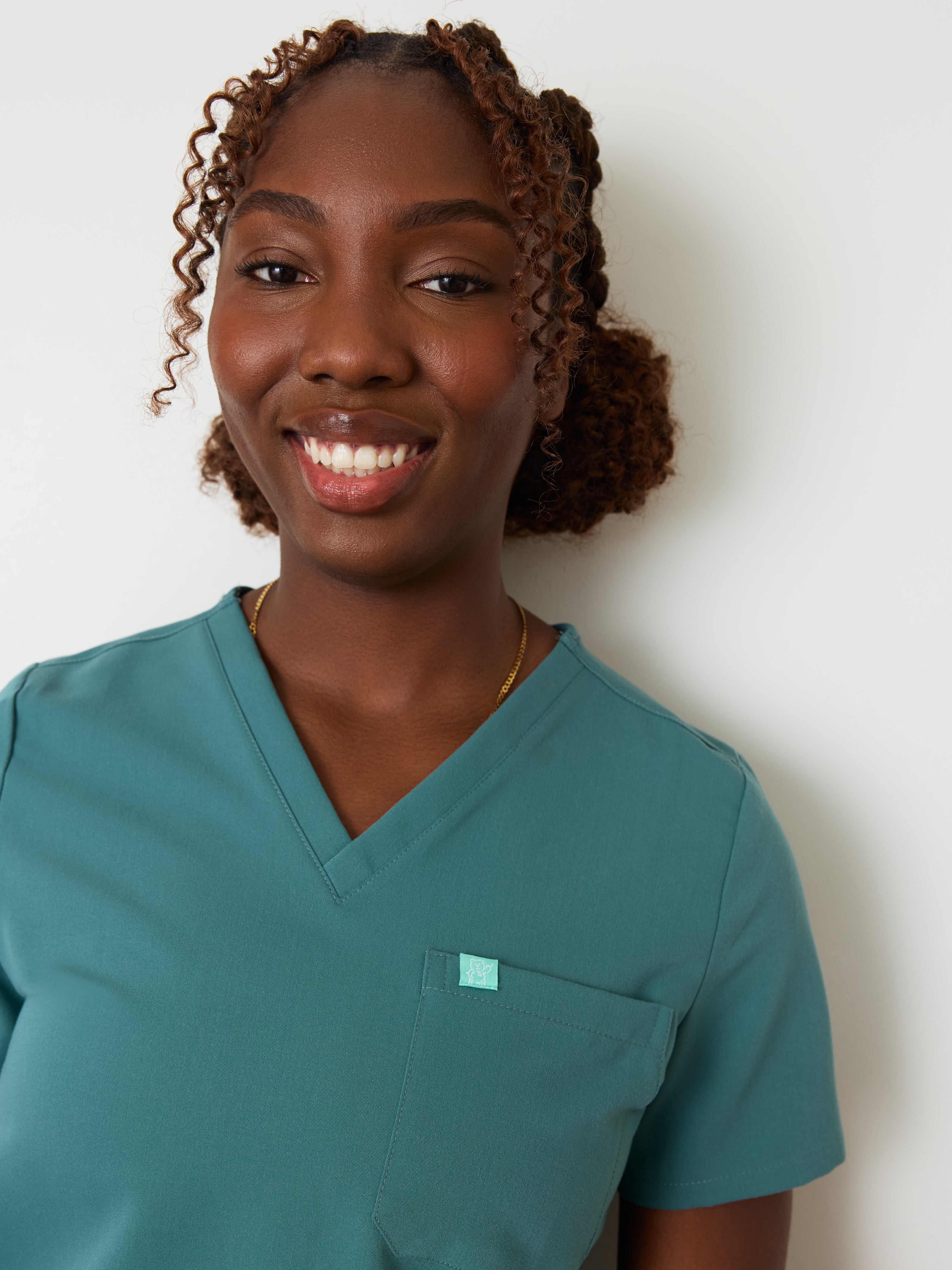GABRIELLE RE-GARDE™ - LAGOON BLUE - One Pocket Scrub Top - SILVADUR™