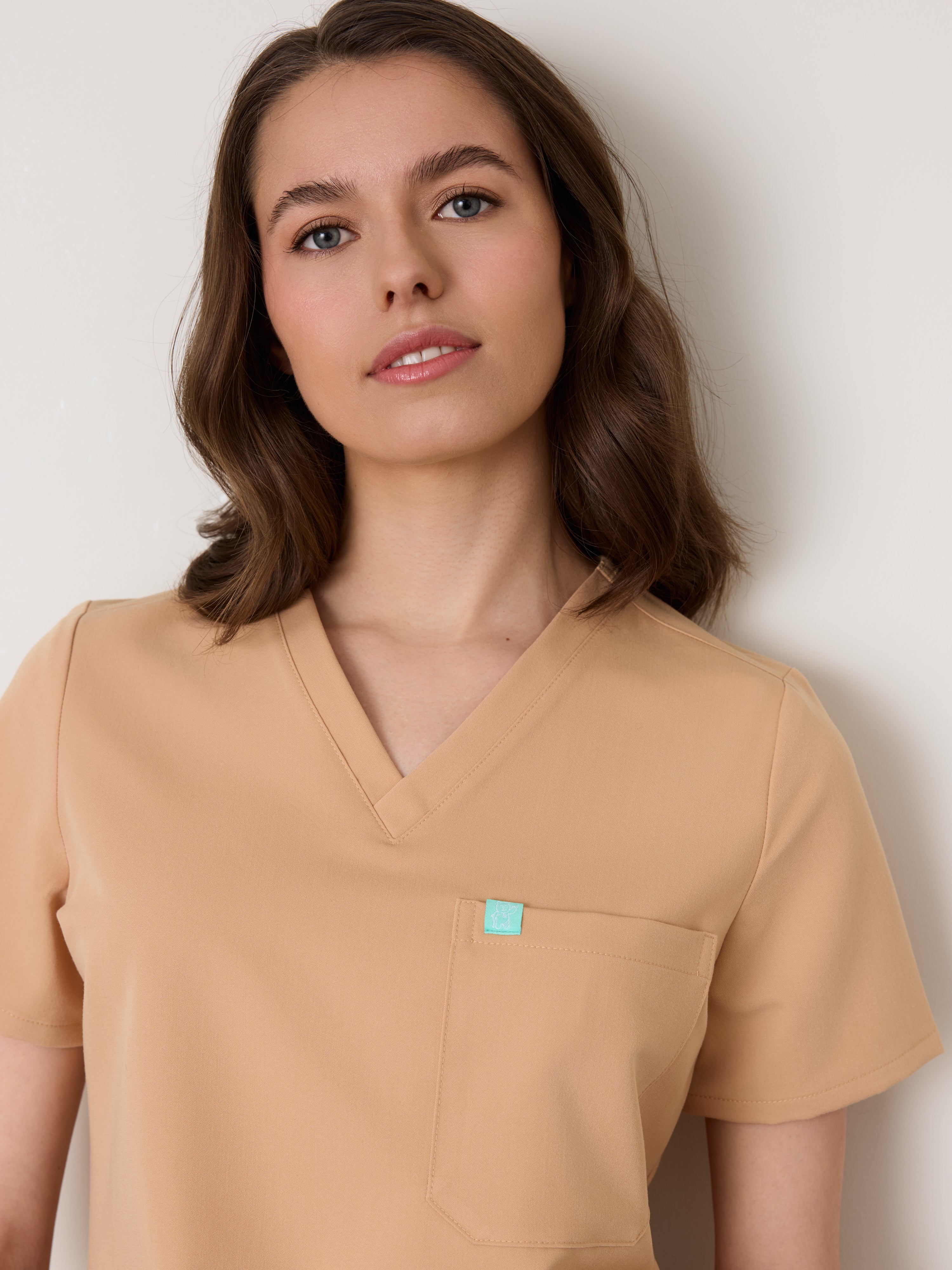 GABRIELLE RE-GARDE™ - SPICED EARTH - One Pocket Scrub Top - SILVADUR™
