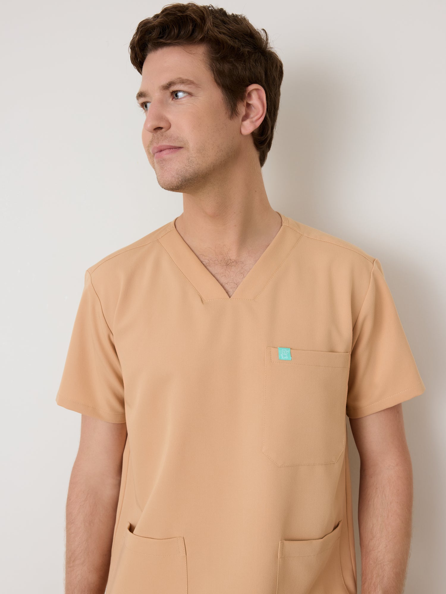 ZACK RE-GARDE™ - SPICED EARTH - Three Pockets Men's Scrub Top - SILVADUR™ - Final Sale
