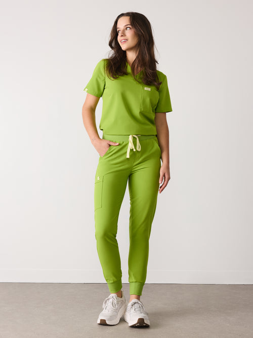DEMI RE-GARDE™ - GRUMPY GREEN - Jogger Scrub Pants - SILVADUR™