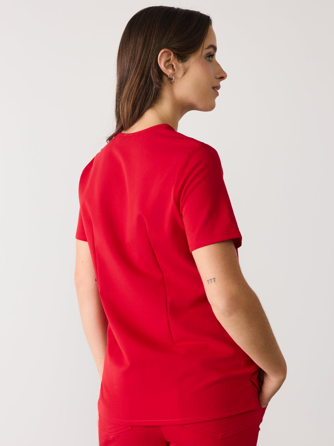 GABRIELLE RE-GARDE™ - CANDY CANE - One Pocket Scrub Top - SILVADUR™