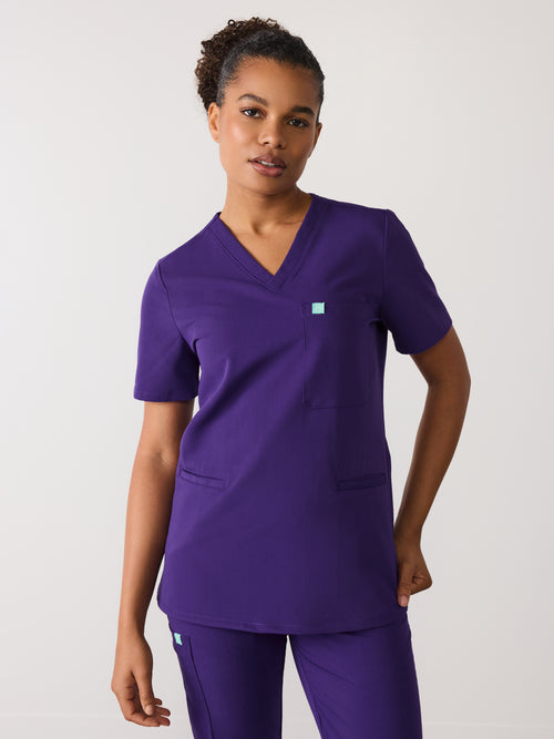 LIV RE-GARDE™ - MIDNIGHT VELVET - Three Pockets Scrub Top - SILVADUR™