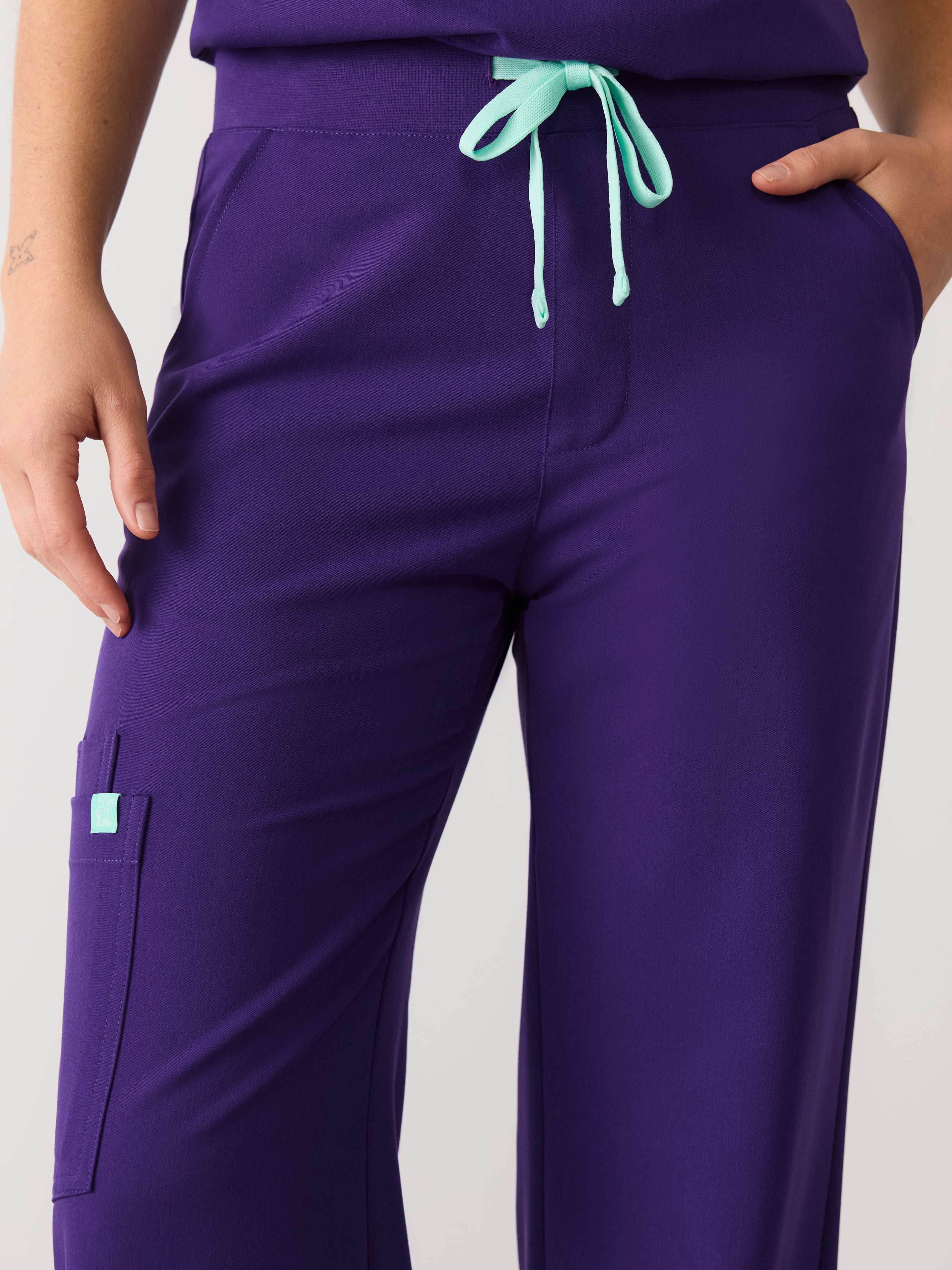 MILA RE-GARDE™ - MIDNIGHT VELVET - Wide Leg Scrub Pants - SILVADUR™