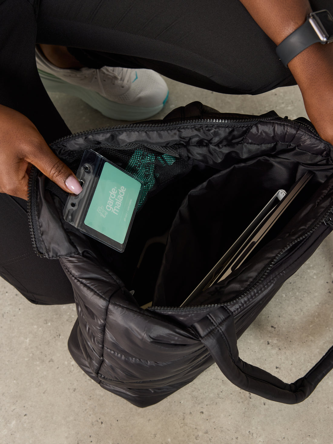 Sac Fourre-Tout Matelassé - Noir