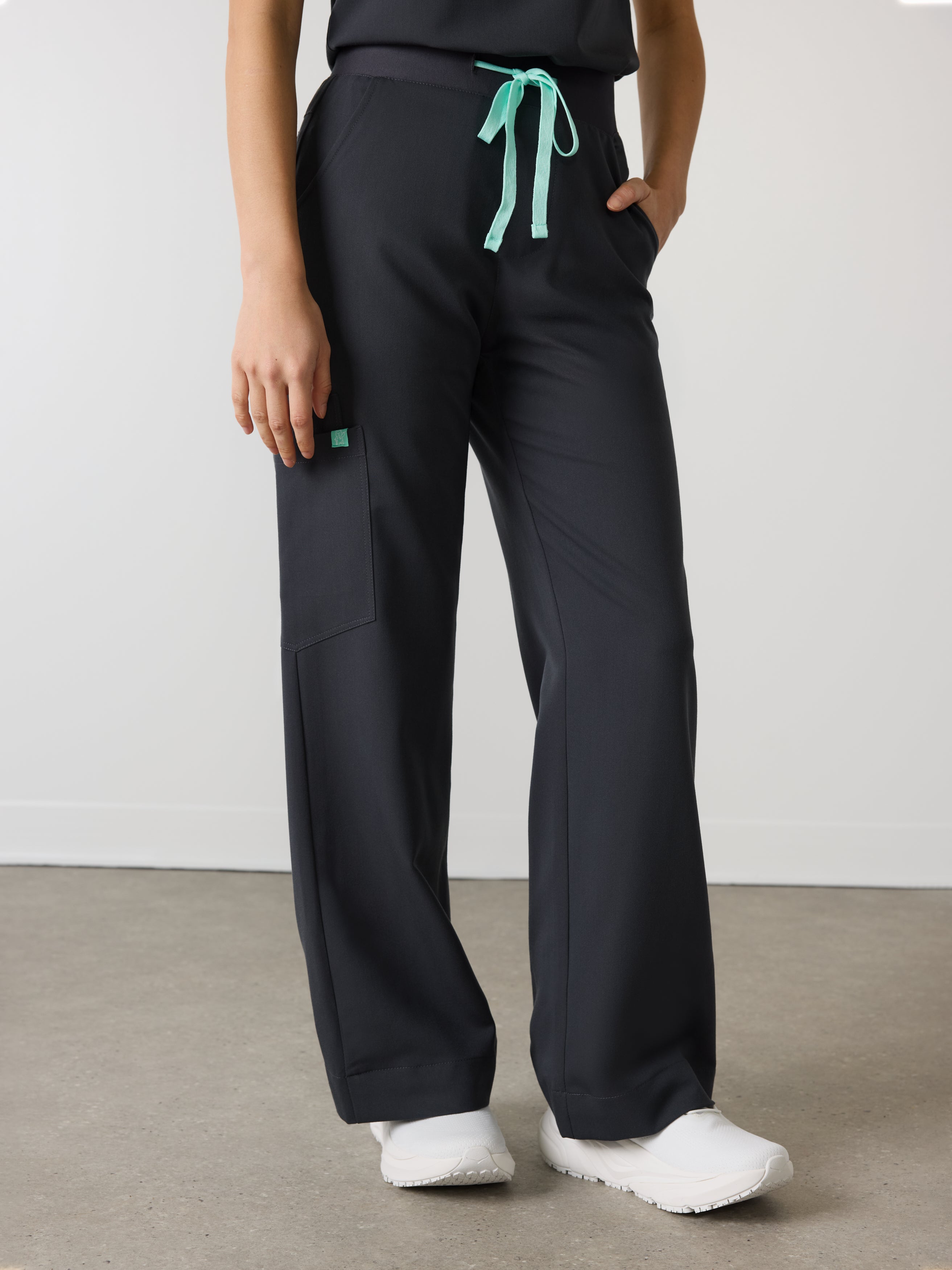 MILA RE-GARDE™ - CHARCOAL - Wide Leg Scrub Pants - SILVADUR™