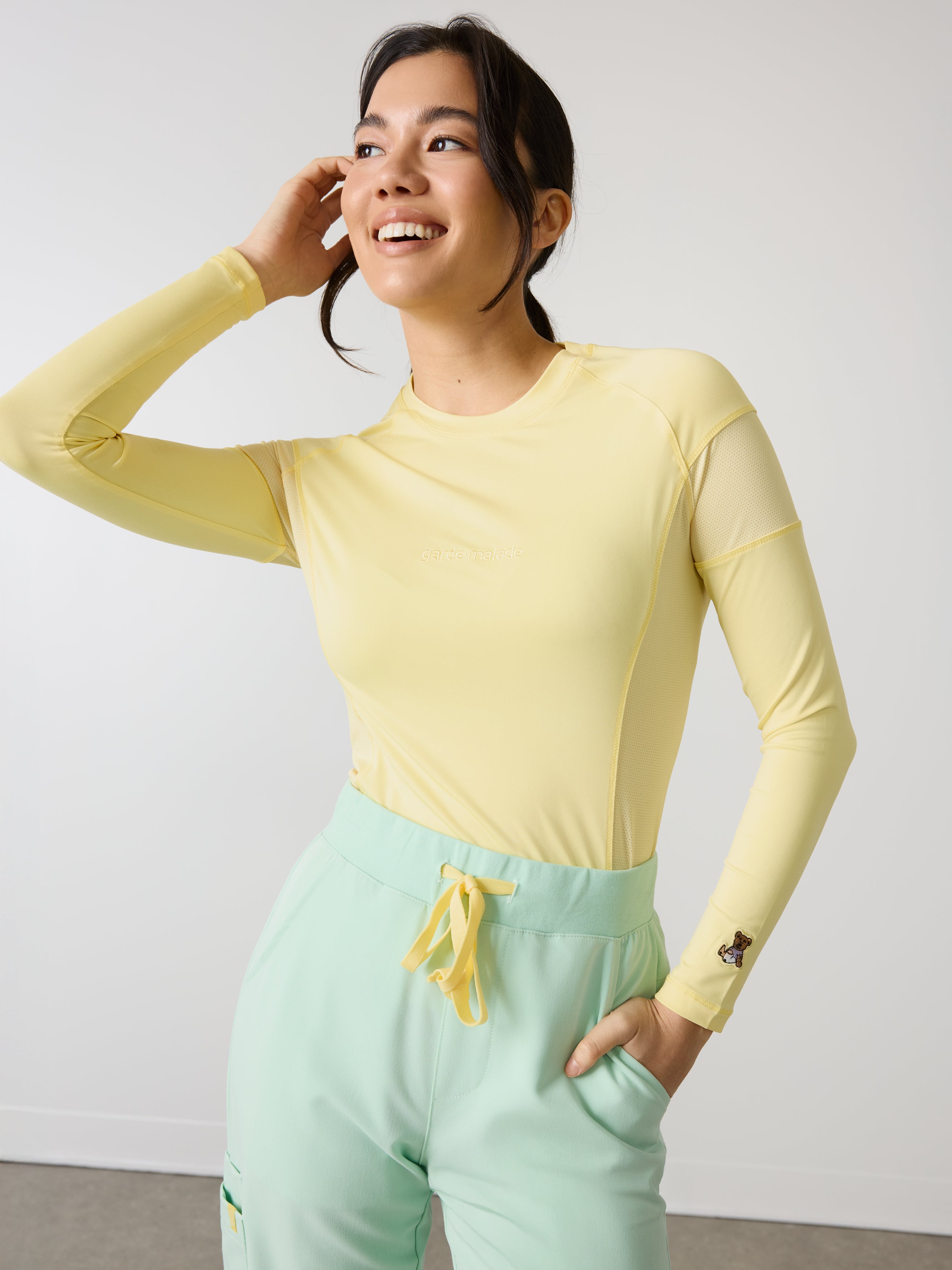 Women High-Performance Underscrub - Butter Yellow - Long Sleeves