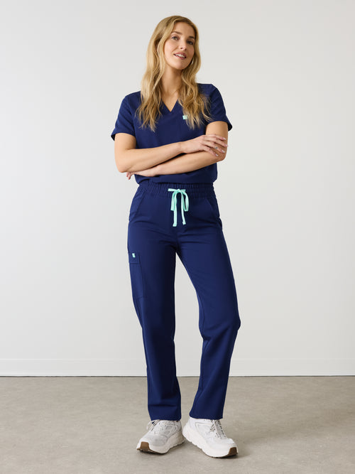 JULIETA RE-GARDE™ - MODERN NAVY - Straight Cut Scrub Pants - SILVADUR™