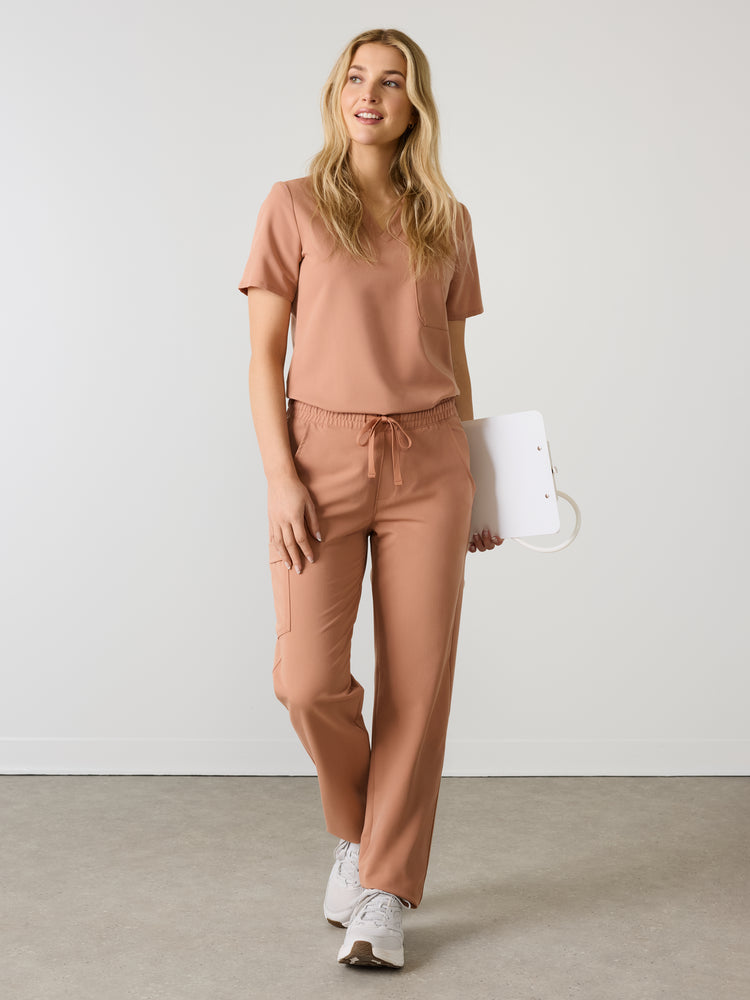 JULIETA GARDE™ - MOCHA - Pantalon Coupe Droite - SILVADUR™ - Vente Finale