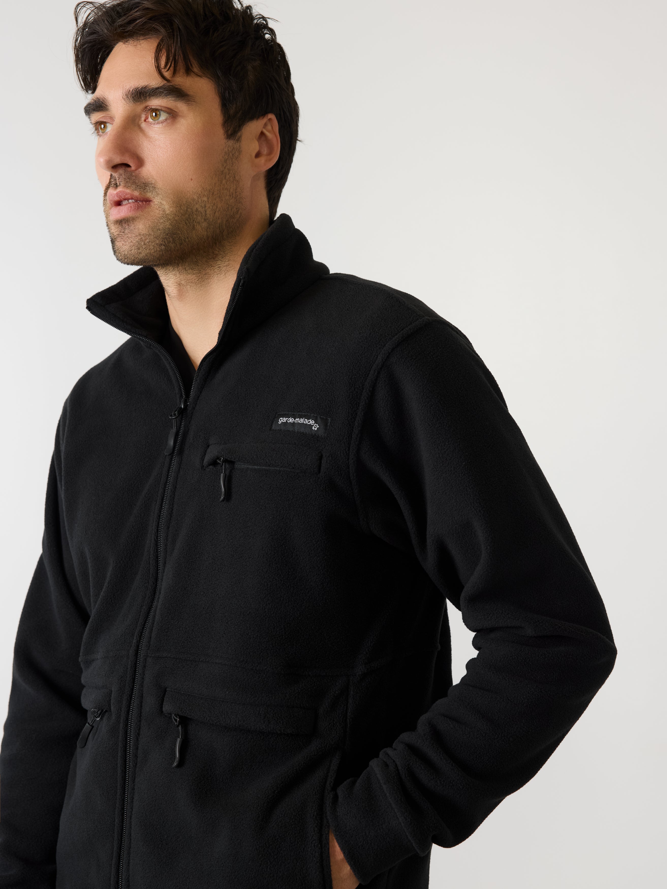 Men Full Zip Jacket - Black