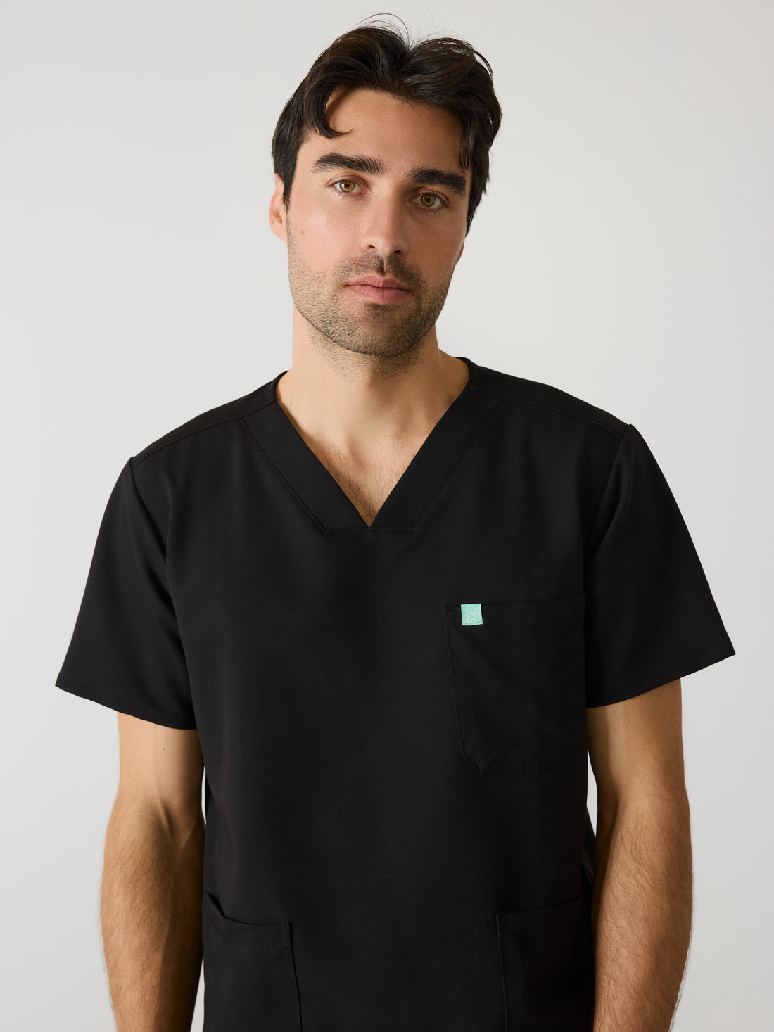 ZACK RE-GARDE™ - BLACK - Three Pockets Men's Scrub Top - SILVADUR™