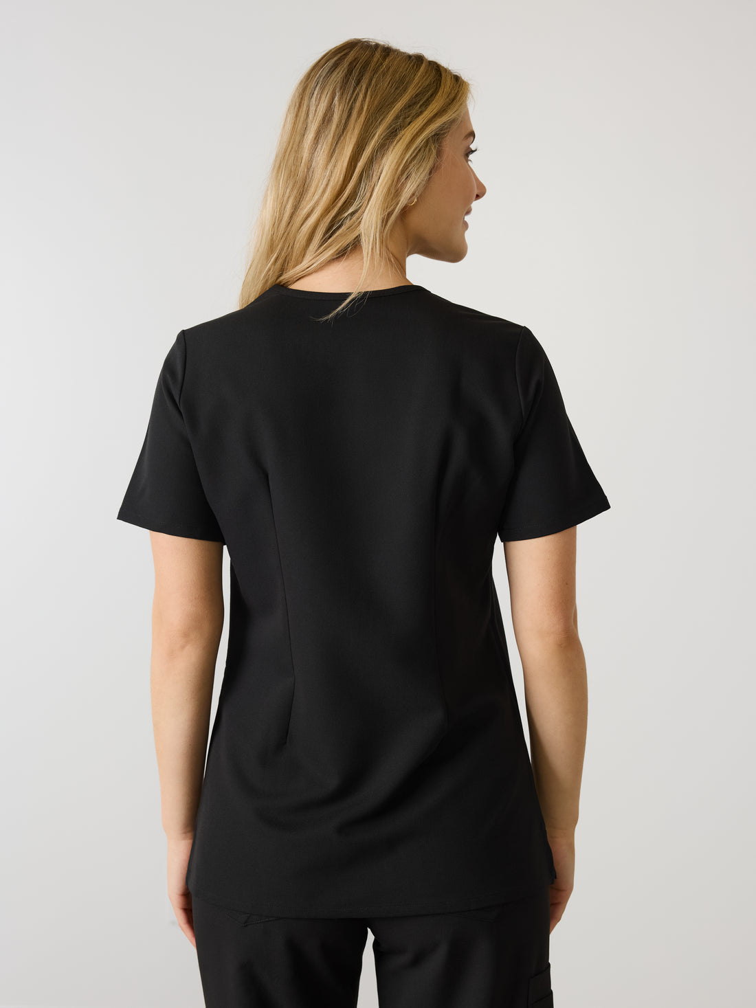 GABRIELLE RE-GARDE™ - BLACK - One Pocket Scrub Top - SILVADUR™