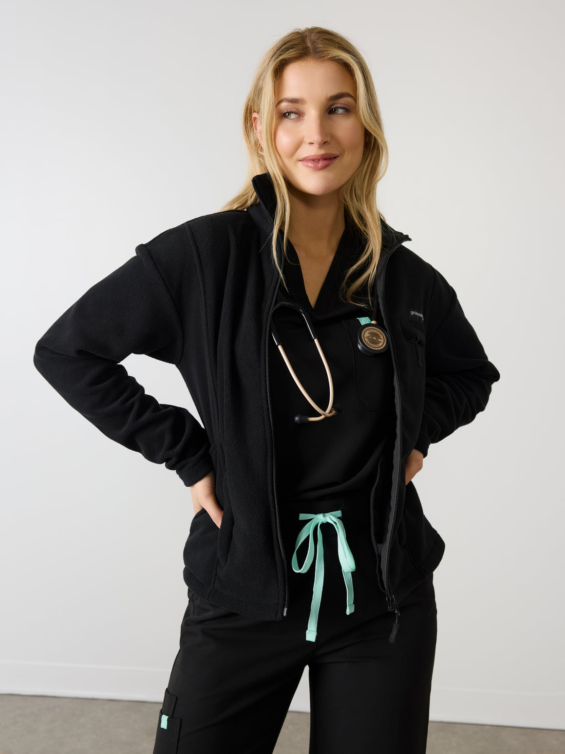 Polar à fermeture éclair pour femme - Noir