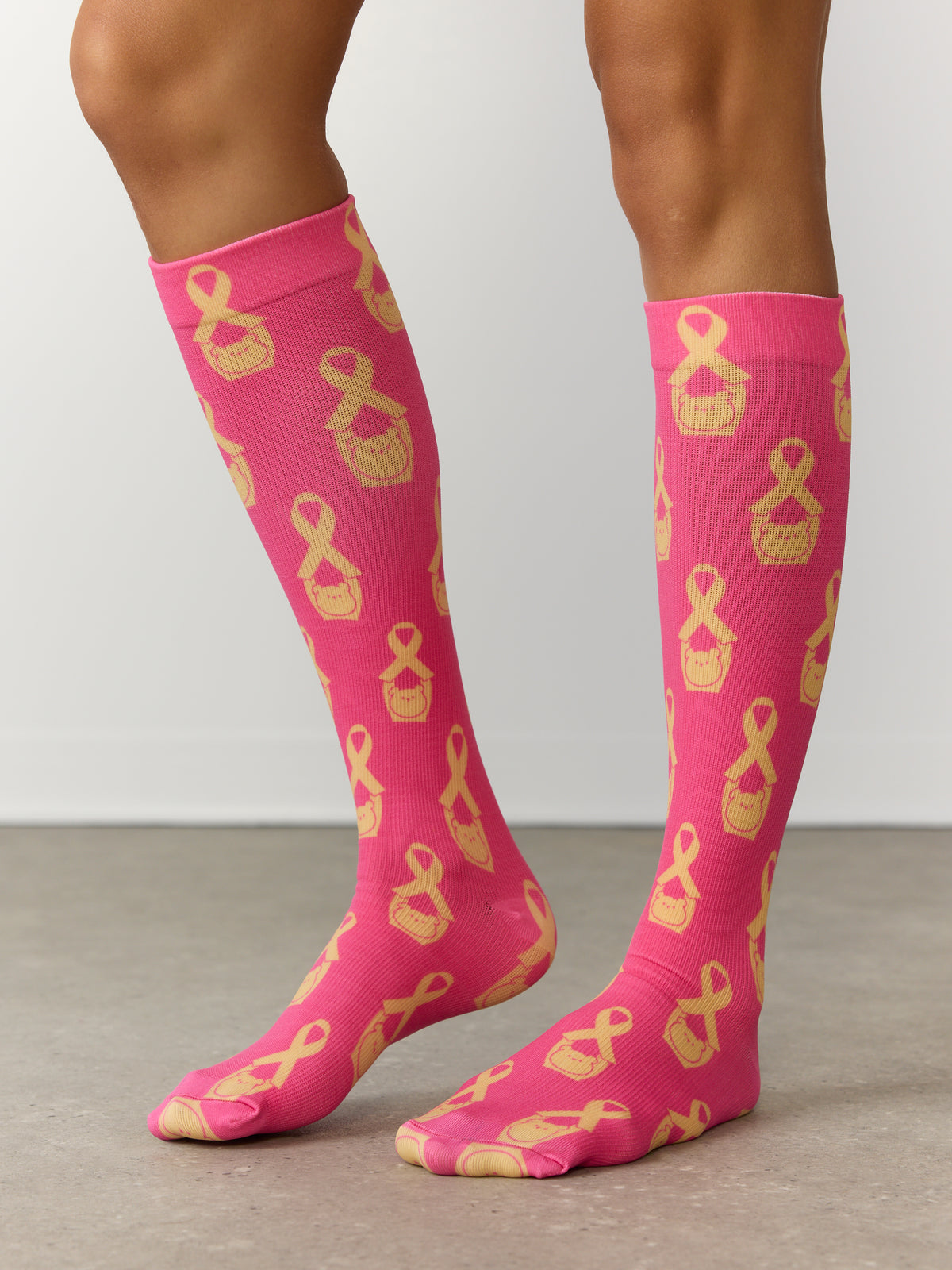 Compression socks - Sunrise Pink - Teddy supports hope