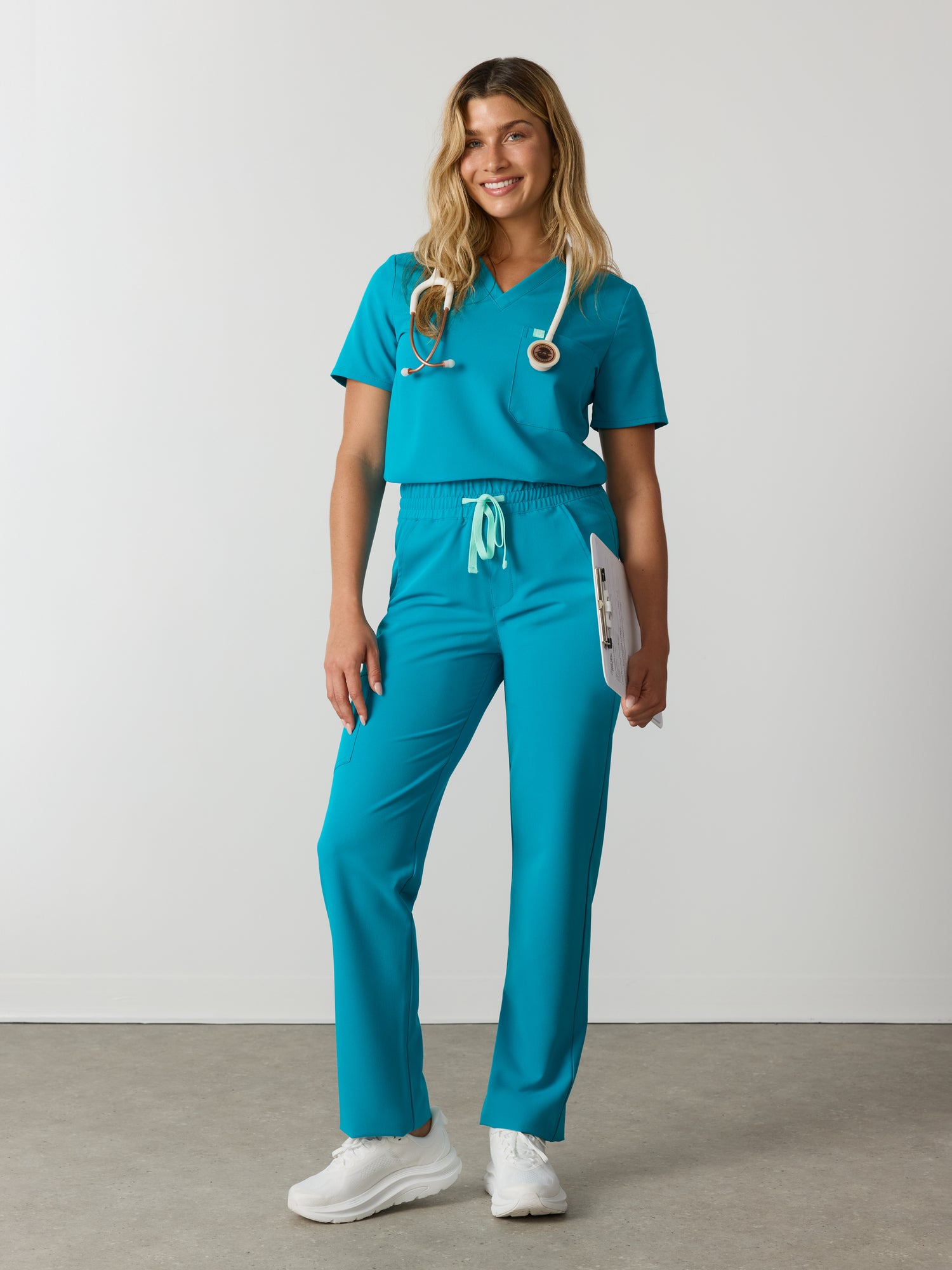 JULIETA RE-GARDE™ - PARADISE BLUE - Straight Cut Scrub Pants - SILVADUR™