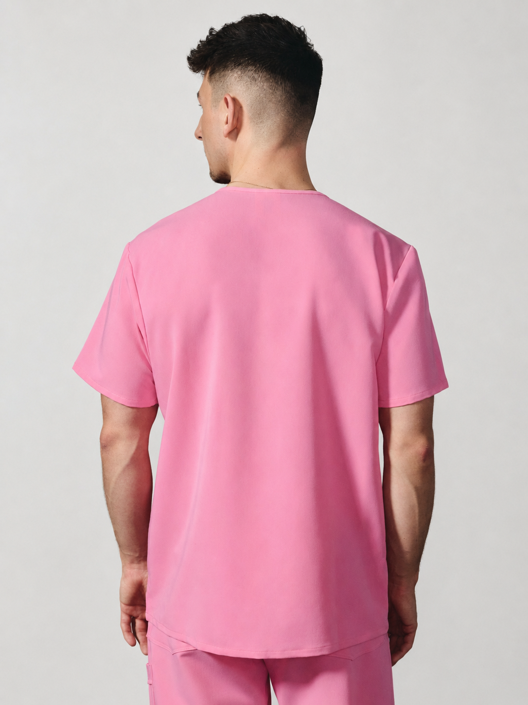 ZACK RE-GARDE™ - G-M x PONY PINK - Three Pockets Men's Scrub Top - SILVADUR™ - Final Sale