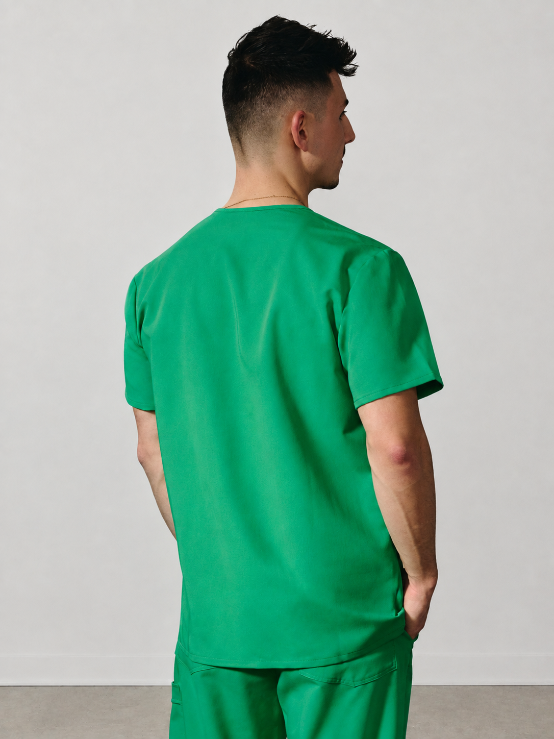 ZACK RE-GARDE™ - G-M x PONY GREEN - Three Pockets Men's Scrub Top - SILVADUR™ - Final Sale