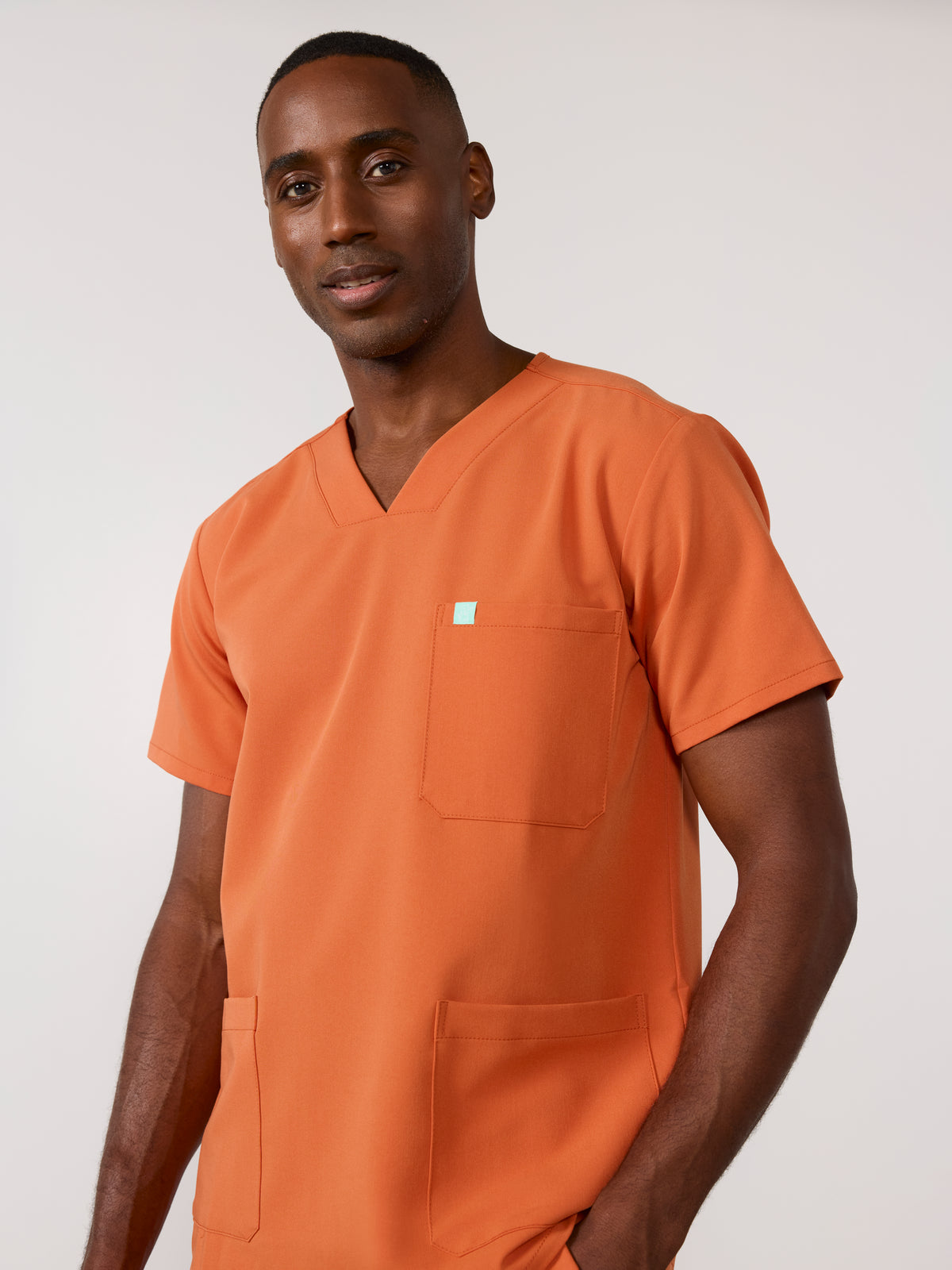 ZACK RE-GARDE™ - CRÈME BRÛLÉE - Three Pockets Men's Scrub Top - SILVADUR™