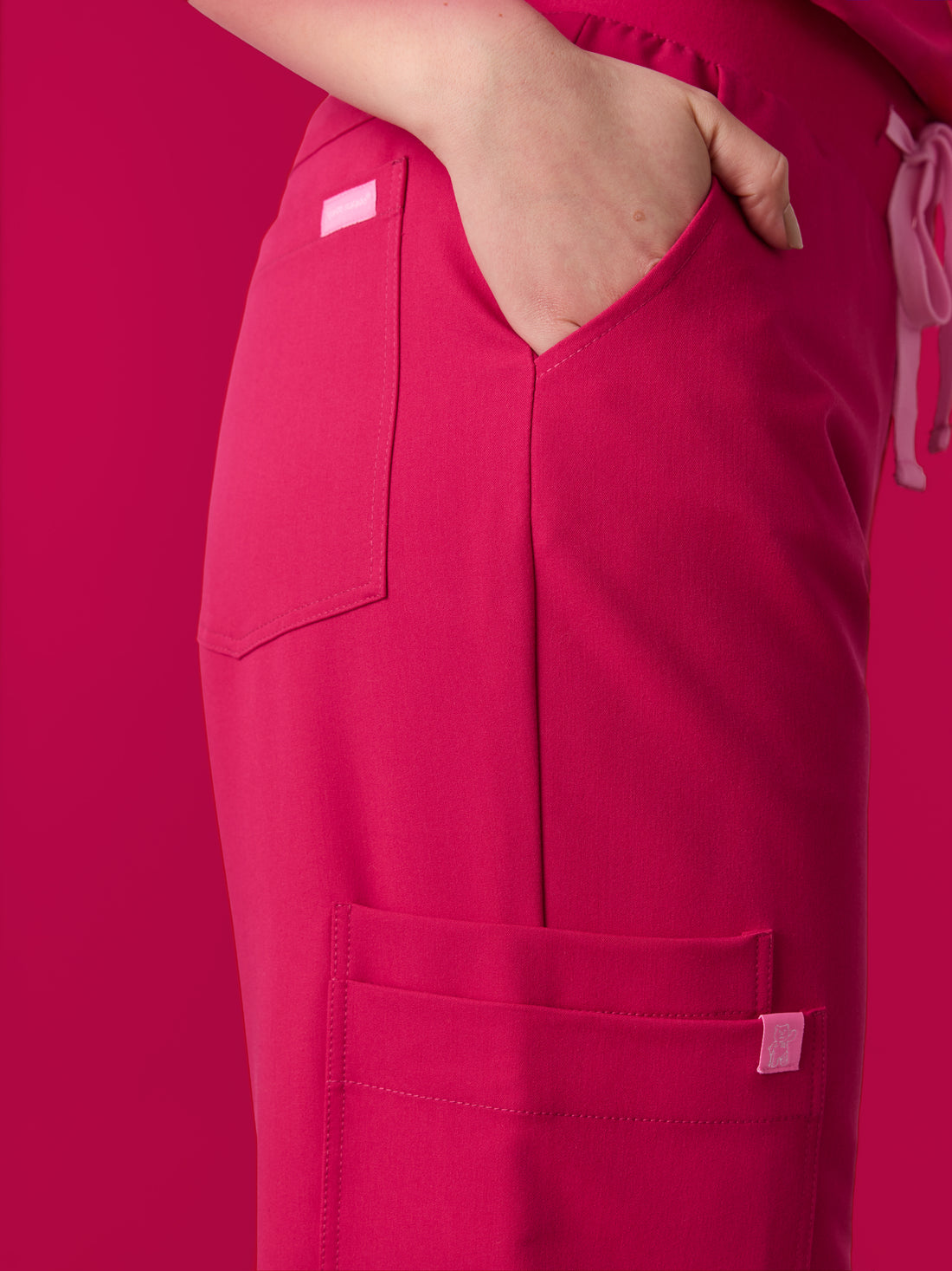 MILA RE-GARDE™ - VIBRANT FUCHSIA - Wide Leg Scrub Pants - SILVADUR™