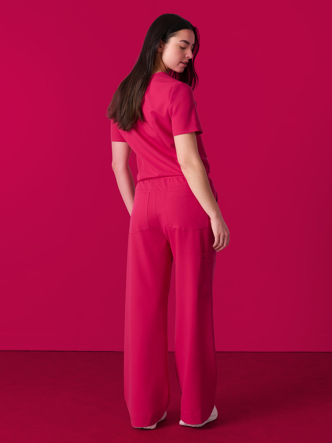 MILA RE-GARDE™ - VIBRANT FUCHSIA - Wide Leg Scrub Pants - SILVADUR™