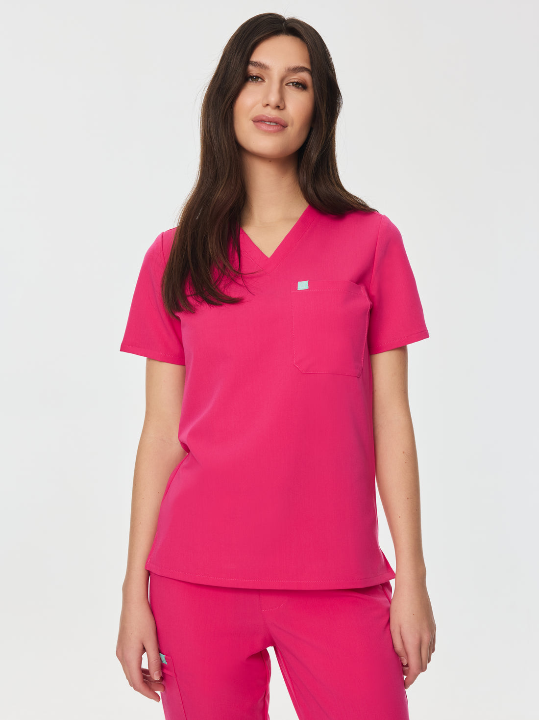GABRIELLE RE-GARDE™ - PINK CRUSH - One Pocket Scrub Top - SILVADUR™