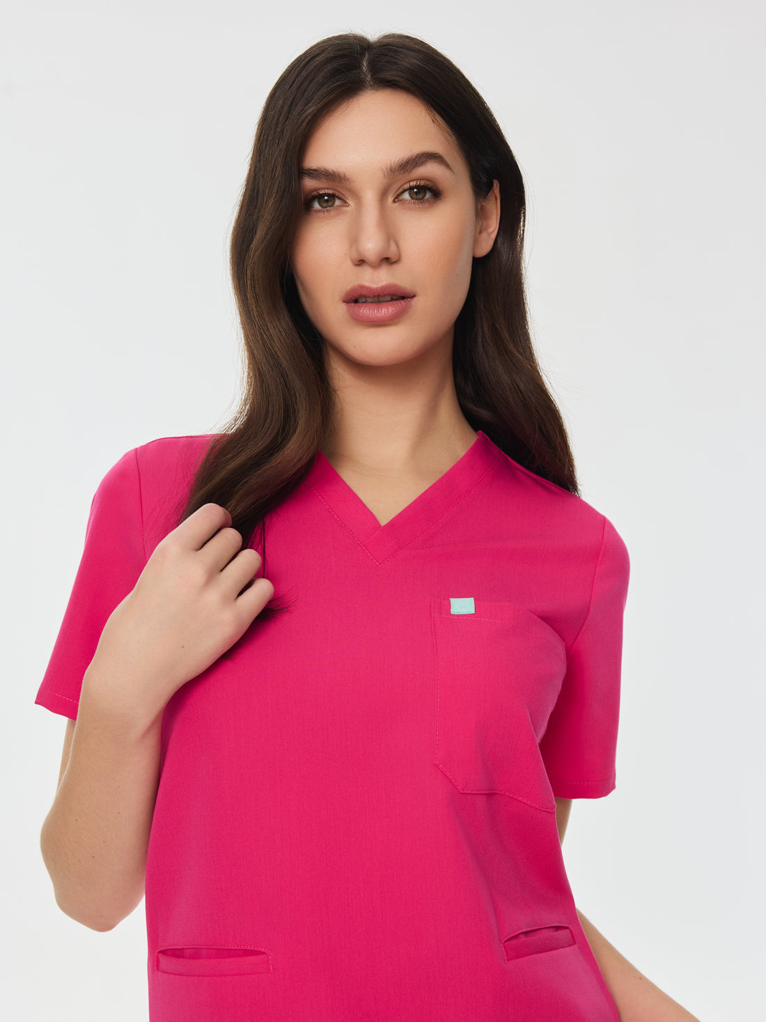 LIV RE-GARDE™ - PINK CRUSH - Three Pockets Scrub Top - SILVADUR™