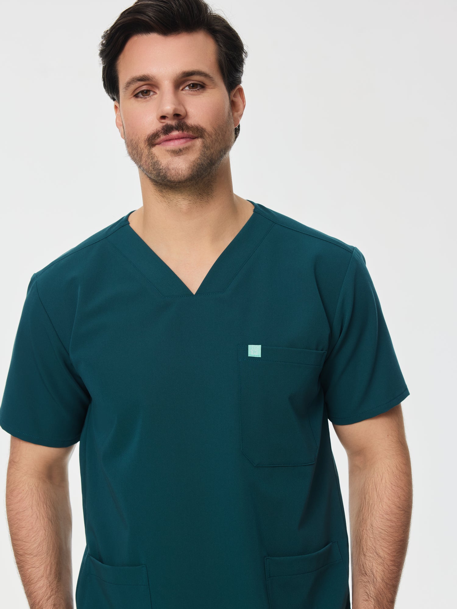 ZACK RE-GARDE™ - TEAL - Three Pockets Men's Scrub Top - SILVADUR™