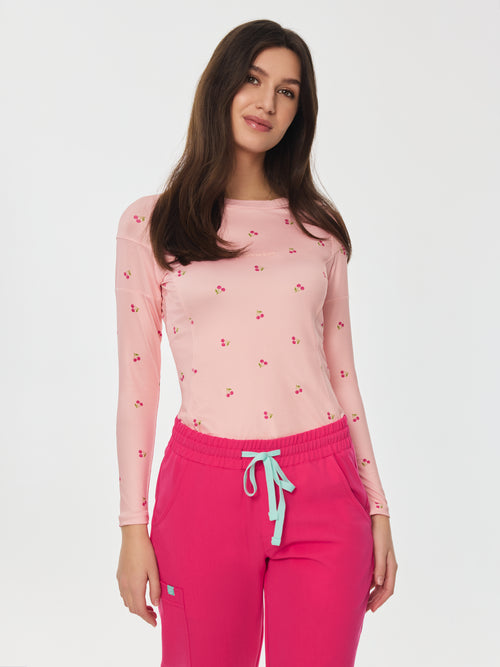 Women High-Performance Underscrub - Cherry - Long Sleeves