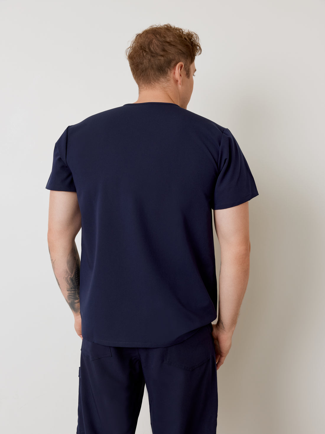 ZACK With Epiderma et Medicart EMBROIDERY - NAVY - Three Pockets Men's Scrub Top - SILVADUR™