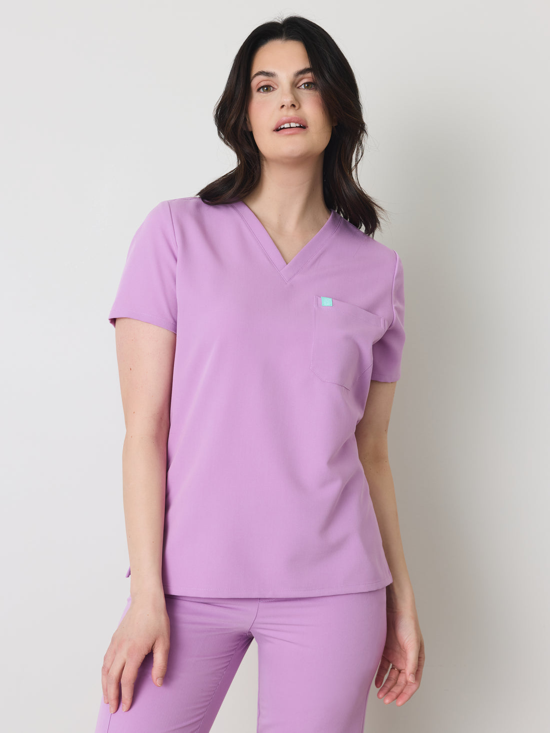 GABRIELLE RE-GARDE™ - LILAC - One Pocket Scrub Top - SILVADUR™