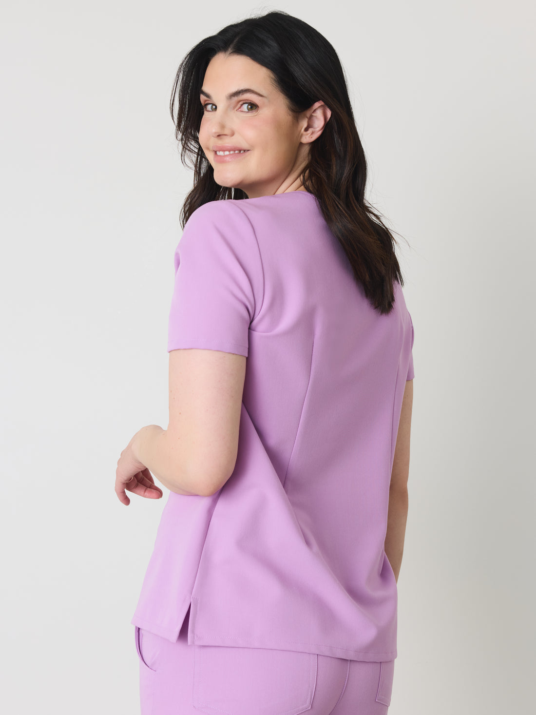 GABRIELLE RE-GARDE™ - LILAC - One Pocket Scrub Top - SILVADUR™