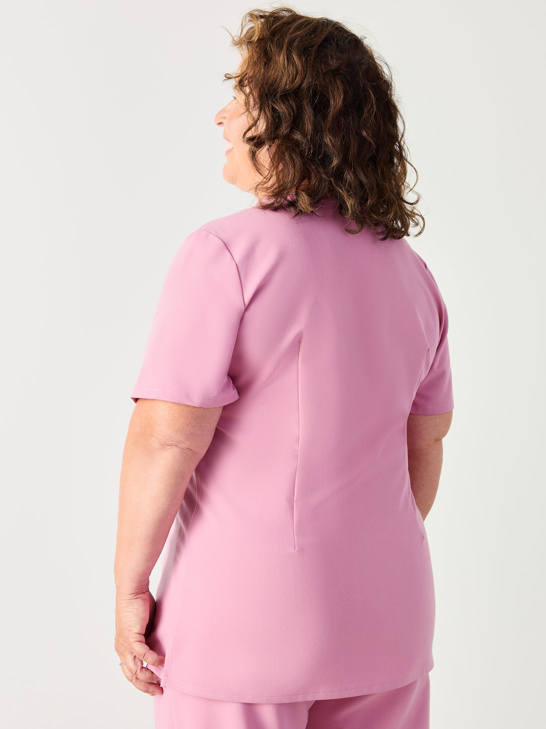 LIV RE-GARDE™ - HOPEFUL PINK - Three Pockets Scrub Top - SILVADUR™