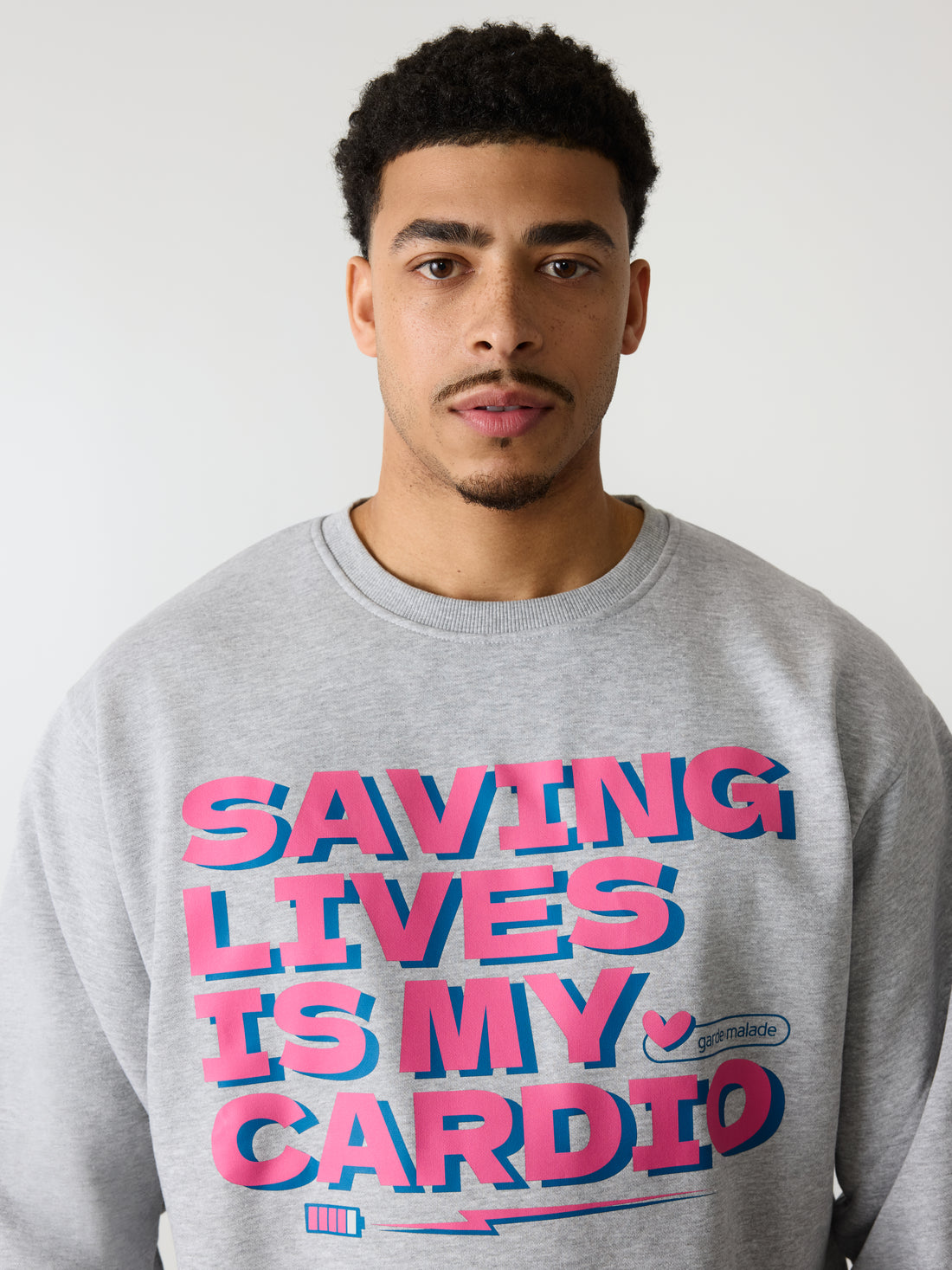 Saving Lives Is My Cardio - Crewneck Heather Grey