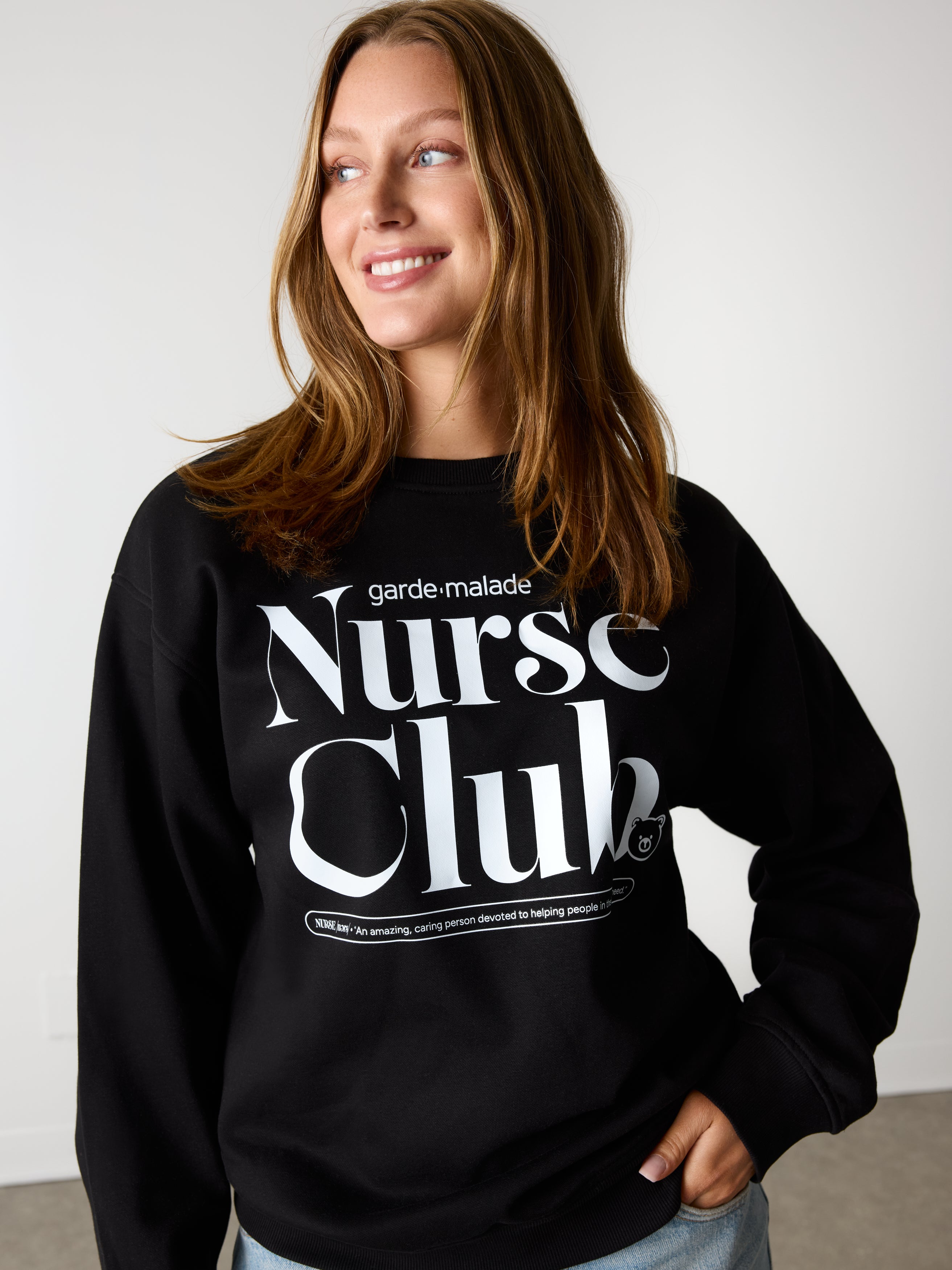 Nurse Club - Crewneck Black
