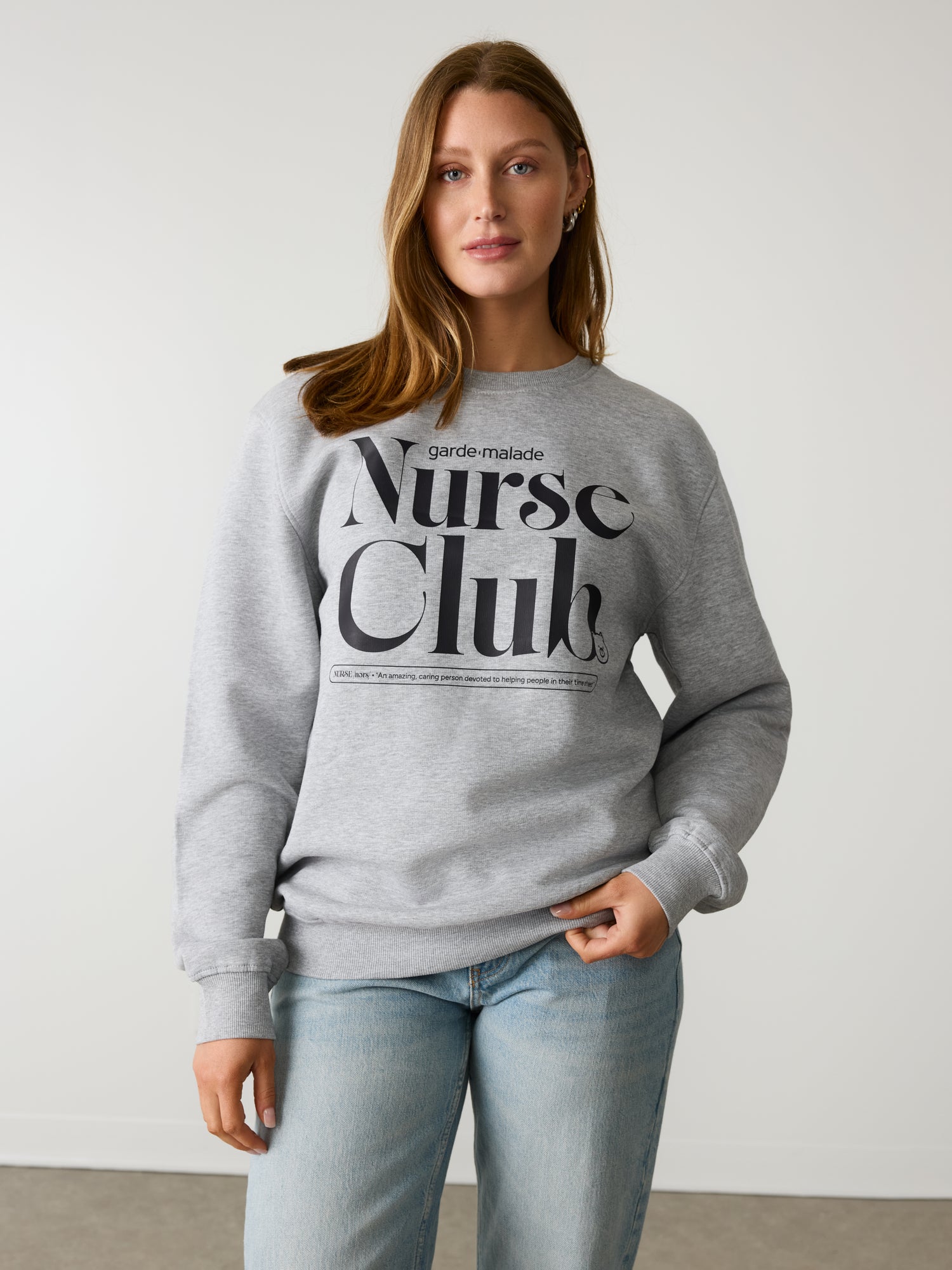 Nurse Club - Crewneck Heather Grey