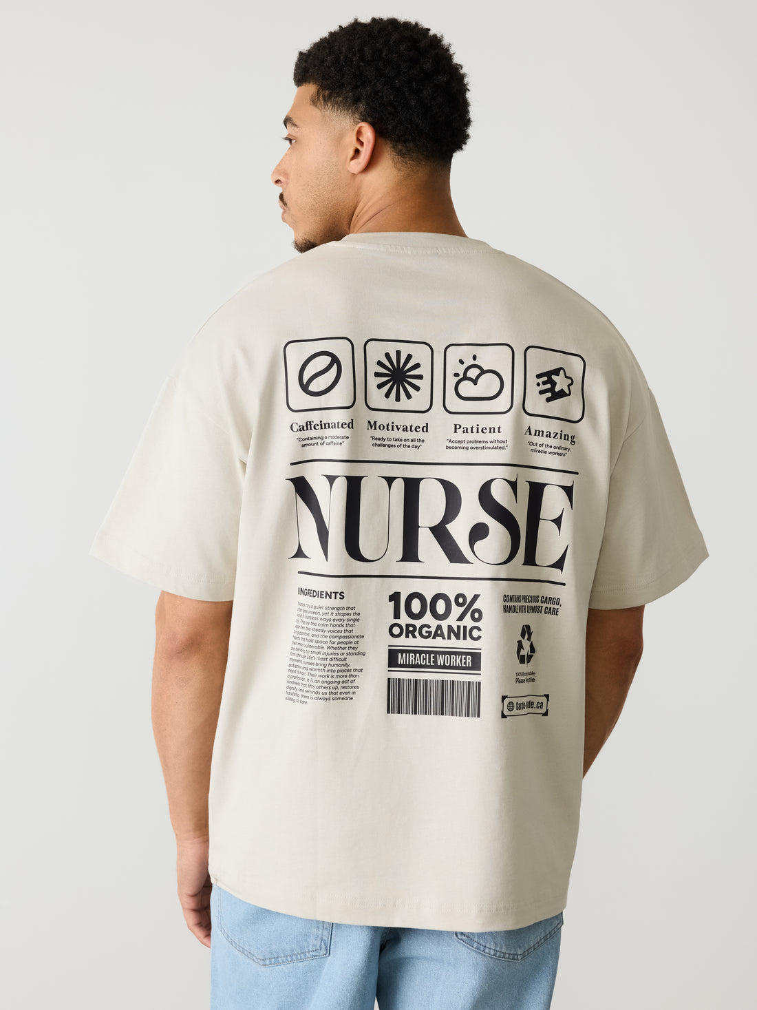 Oversized T-Shirt Unisexe - 100% Nurse