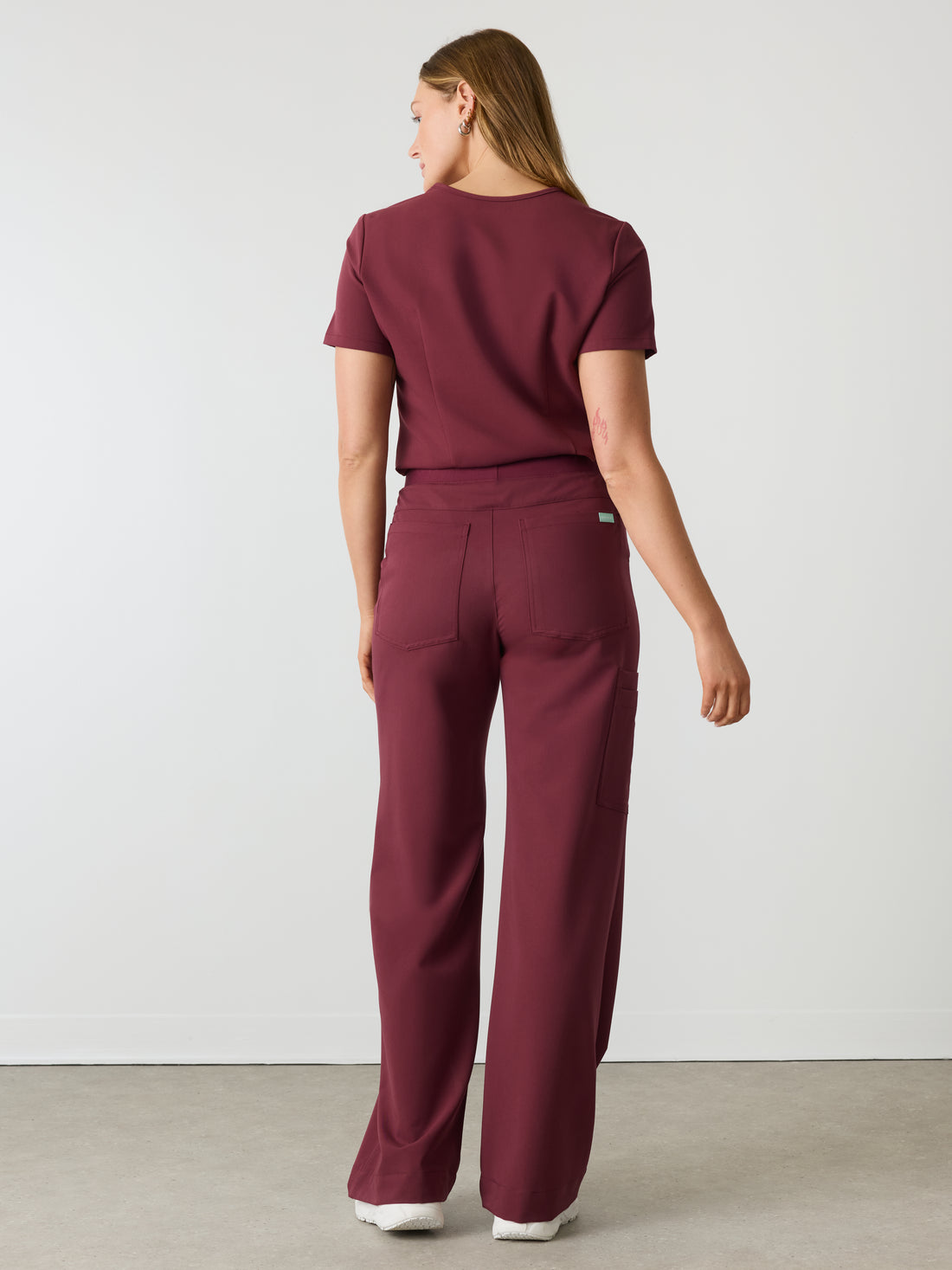 MILA for uOttawa - BURGUNDY - Wide Leg Scrub Pants - SILVADUR™